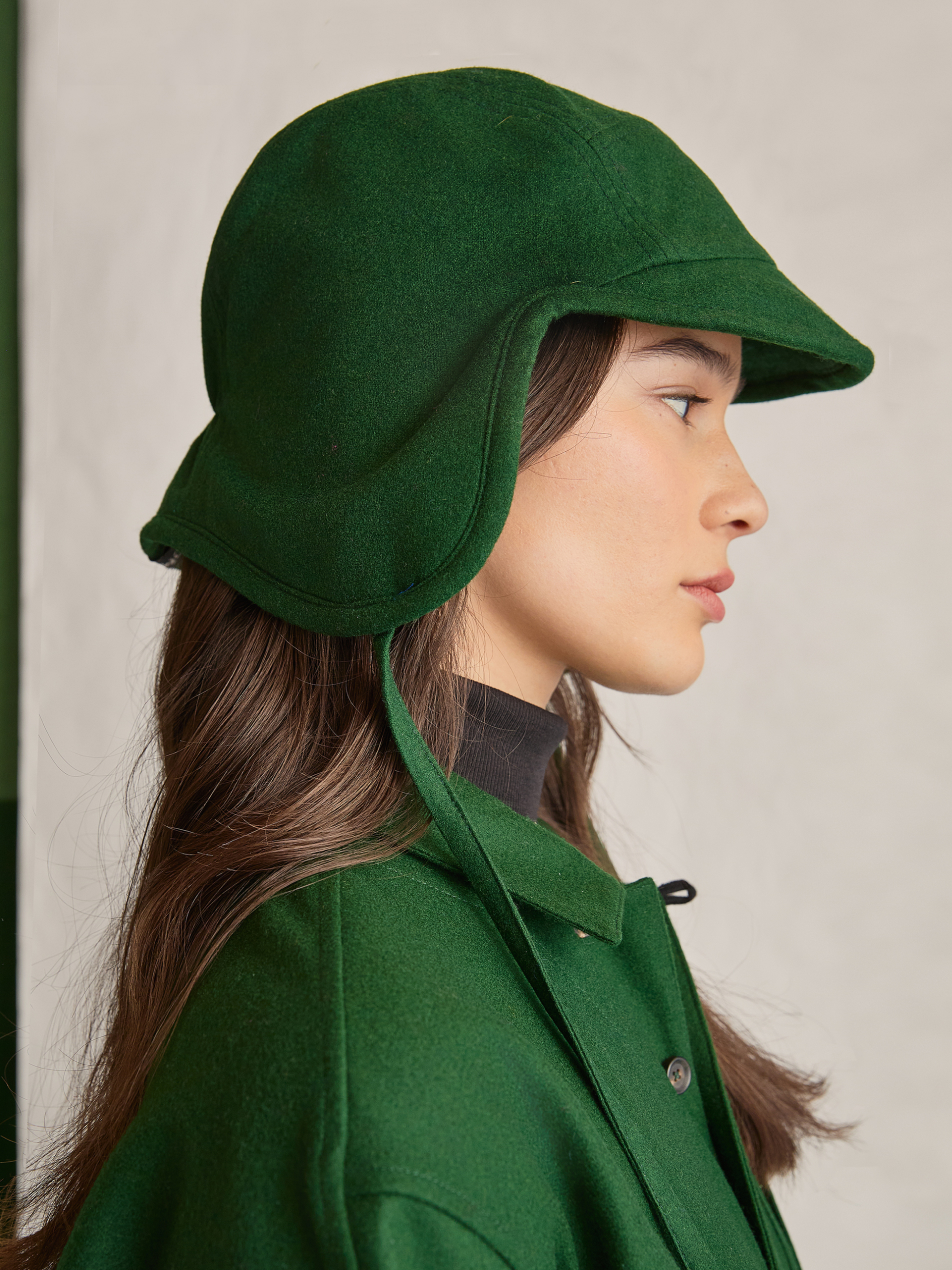 The Trapper Hat (Exacting Green Merino Wool)