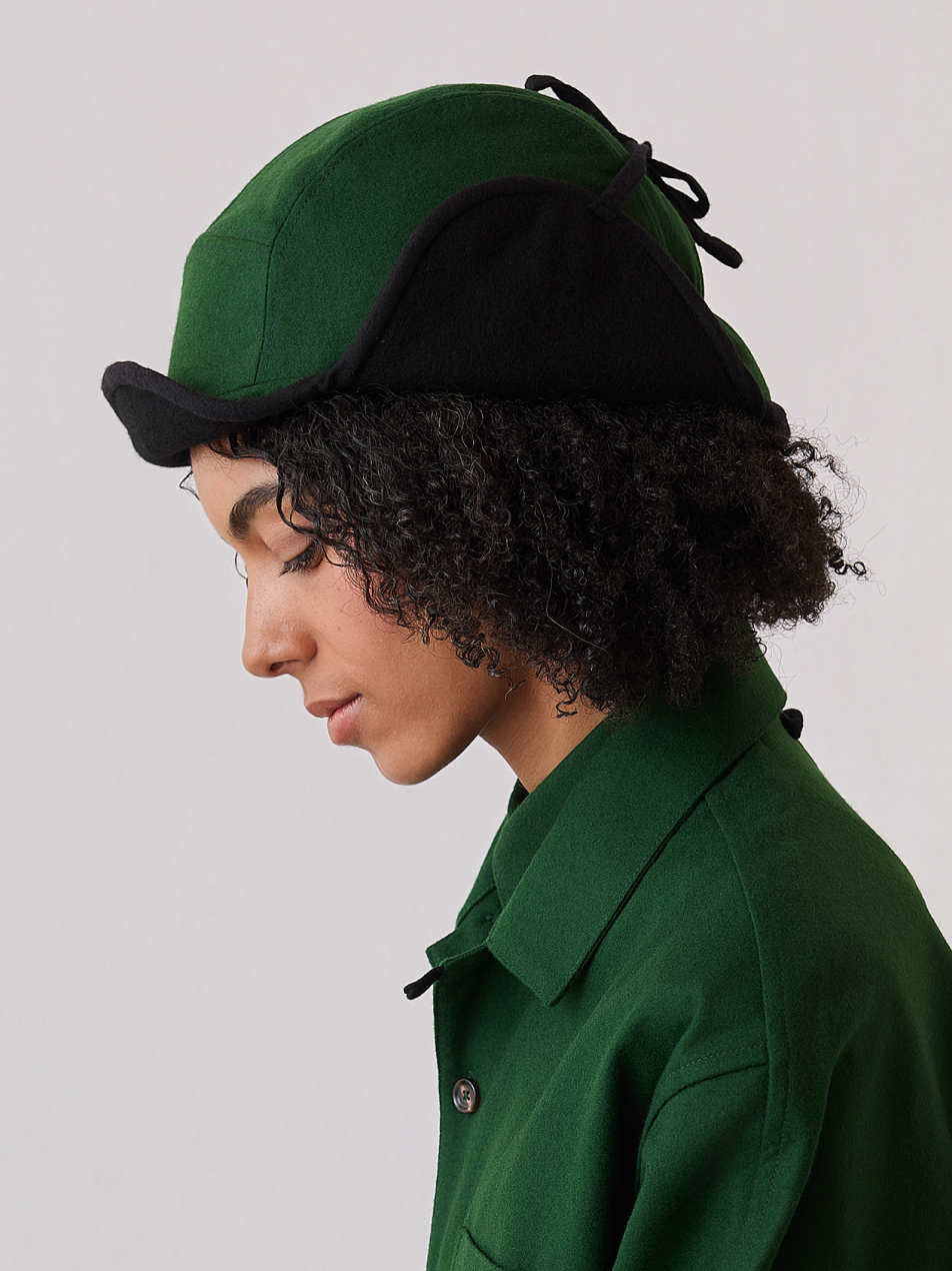 The Trapper Hat (Exacting Green Merino Wool)