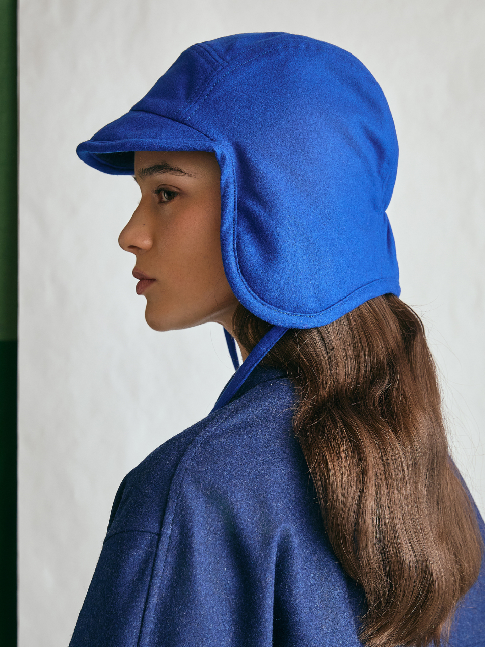The Trapper Hat (Electrical Blue Merino Wool)