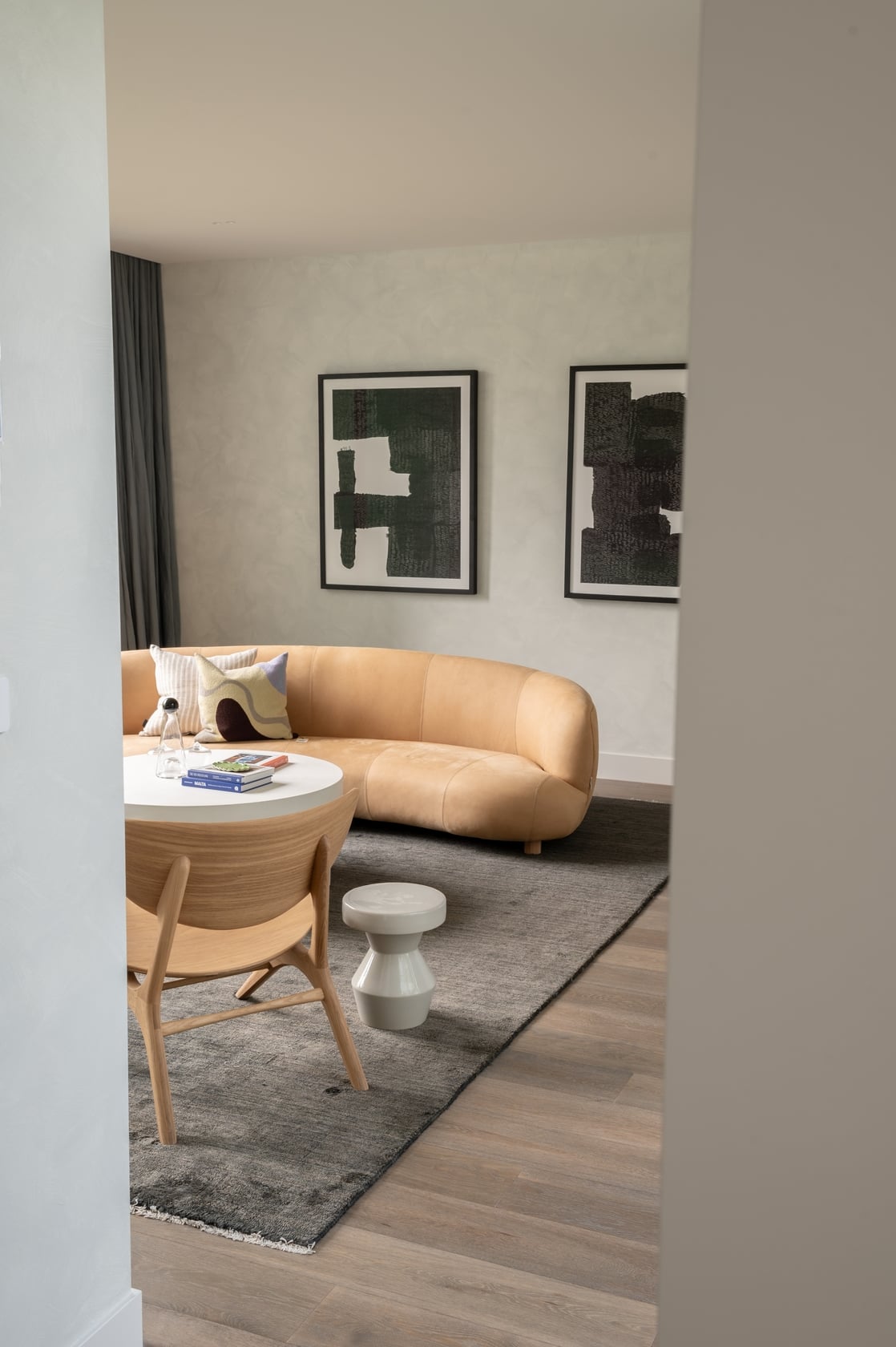 Tribecca 4 Seater Sofa - Latte Leather - Floor Stock