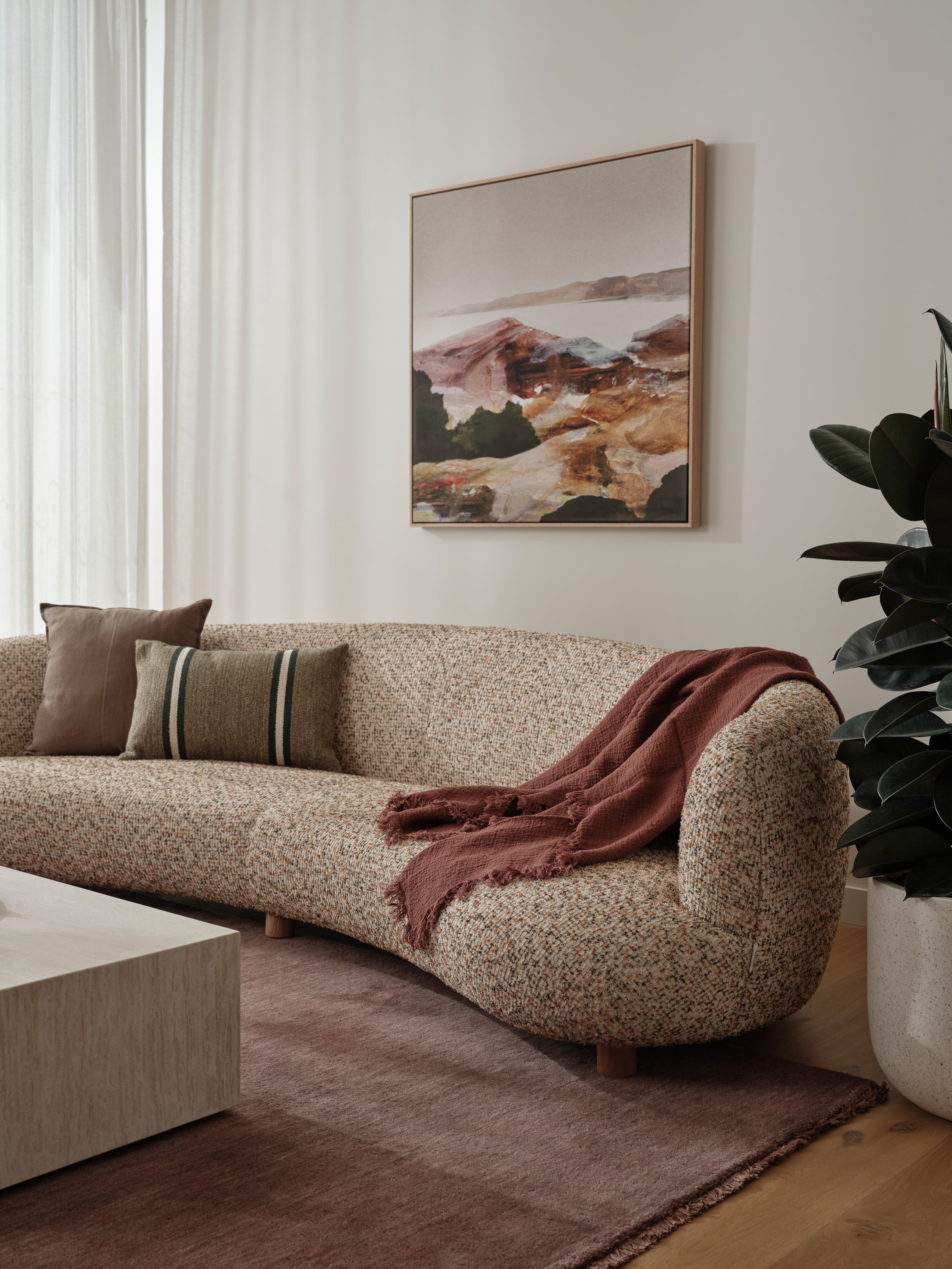 Tribecca 4 Seater Sofa - Latte Leather - Floor Stock