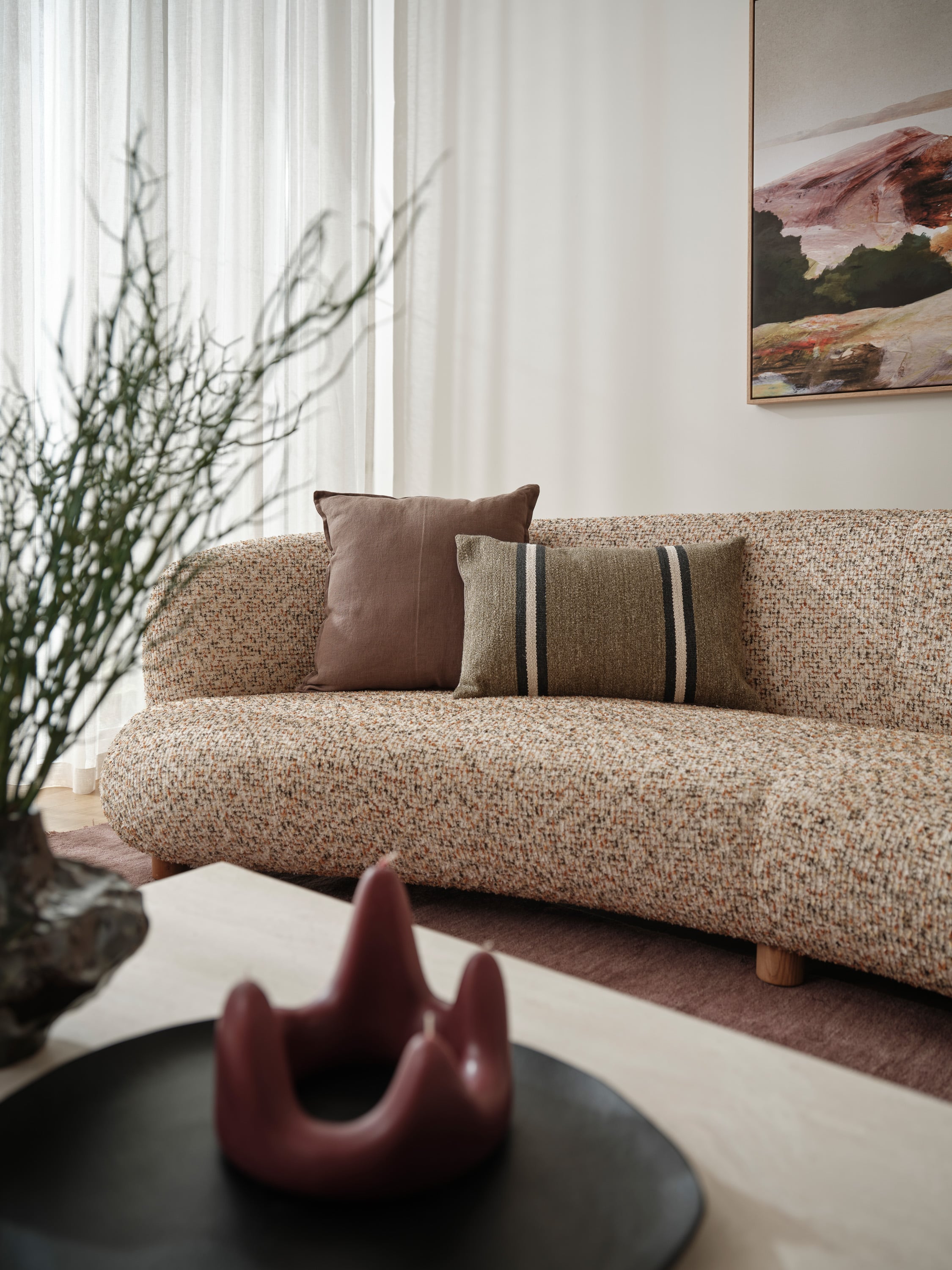 Tribecca 4 Seater Sofa - Latte Leather - Floor Stock