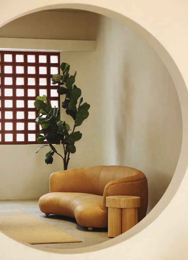 Tribecca 4 Seater Sofa - Latte Leather - Floor Stock