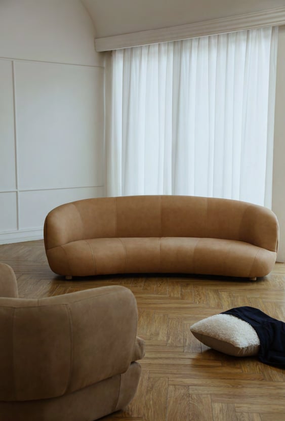 Tribecca 4 Seater Sofa - Latte Leather - Floor Stock