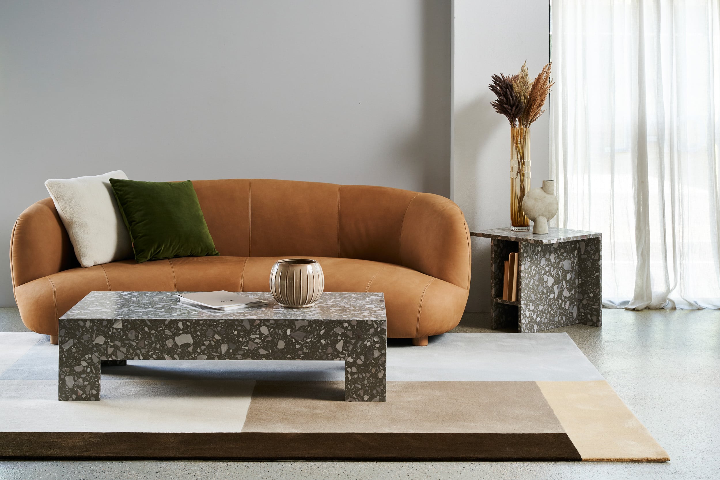 Tribecca 4 Seater Sofa - Latte Leather - Floor Stock