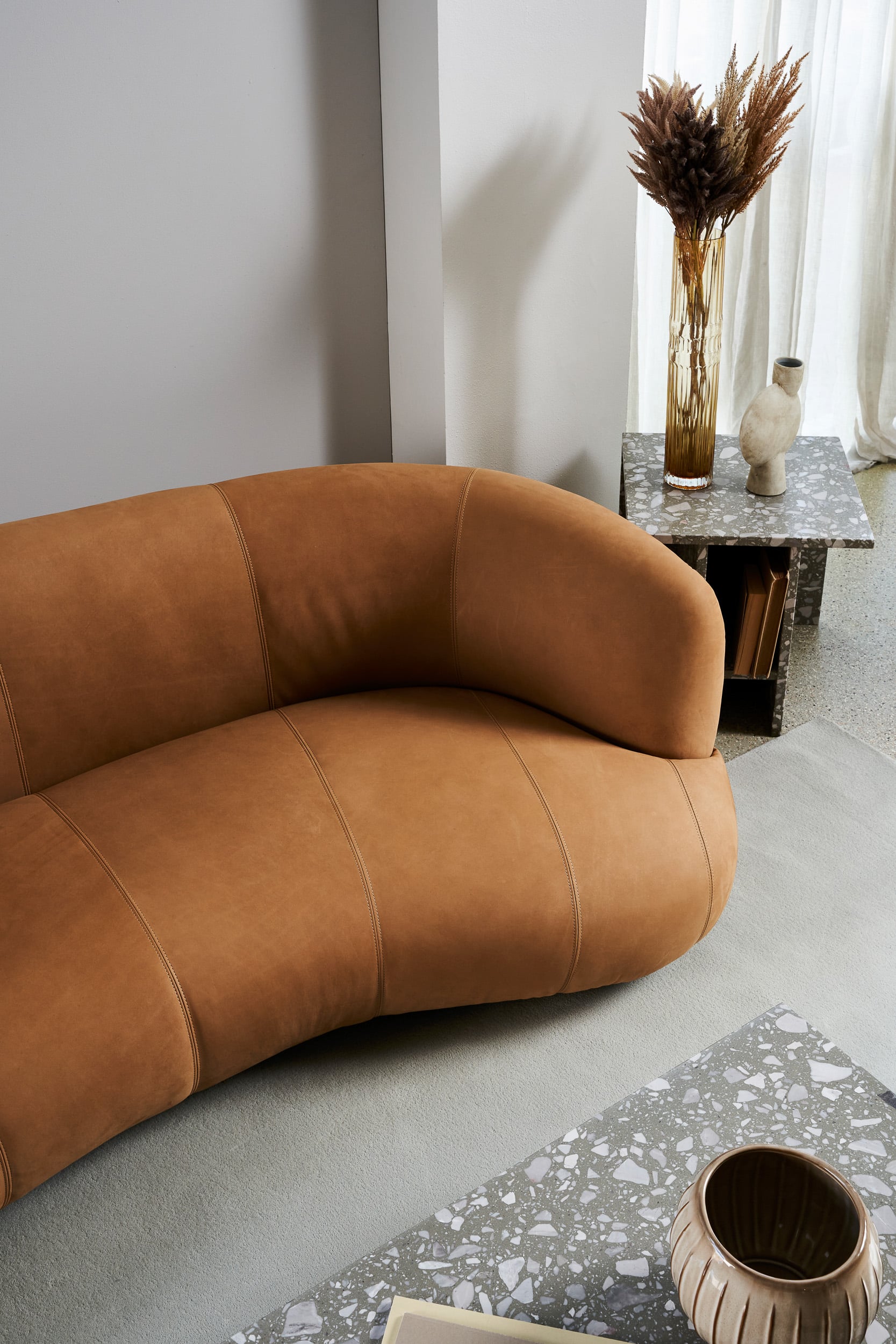 Tribecca 4 Seater Sofa - Latte Leather - Floor Stock