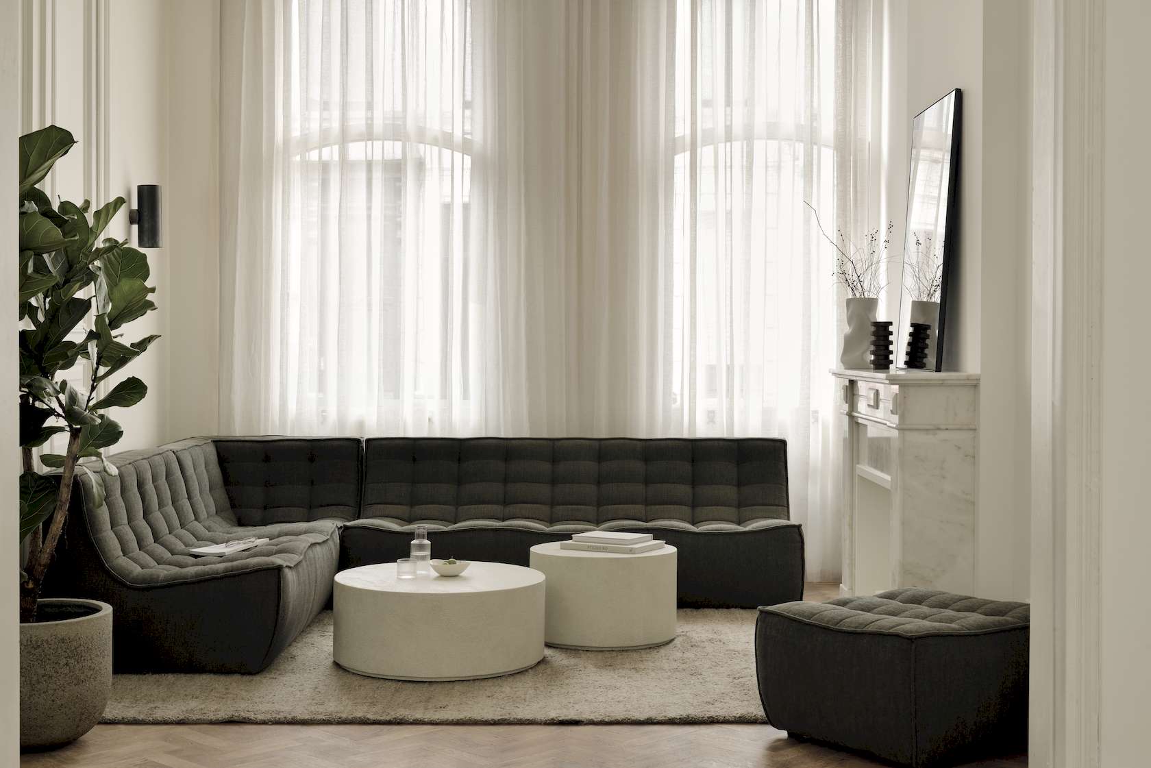 Ethnicraft N701 Sofa Set - Dark Grey - Floor Stock