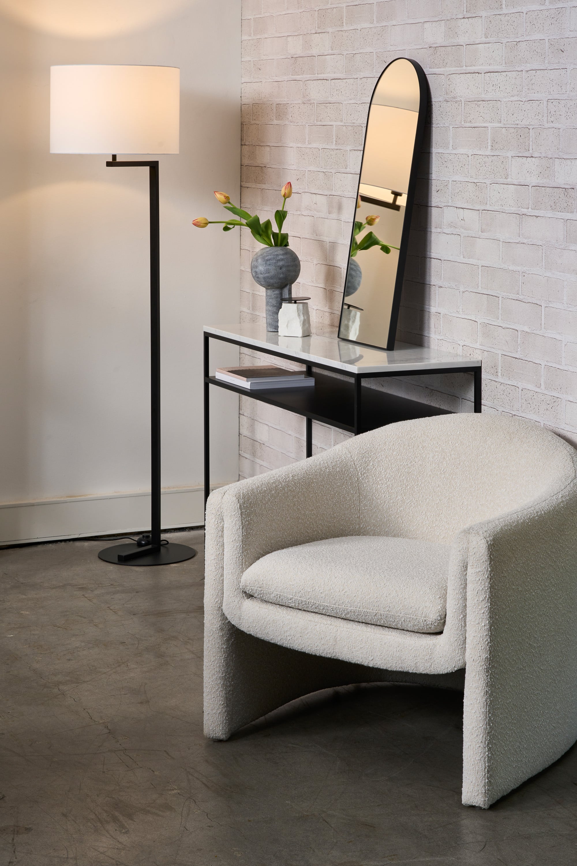 Charlotte Lounge Chair - Blake Cream Boucle - Floor Stock