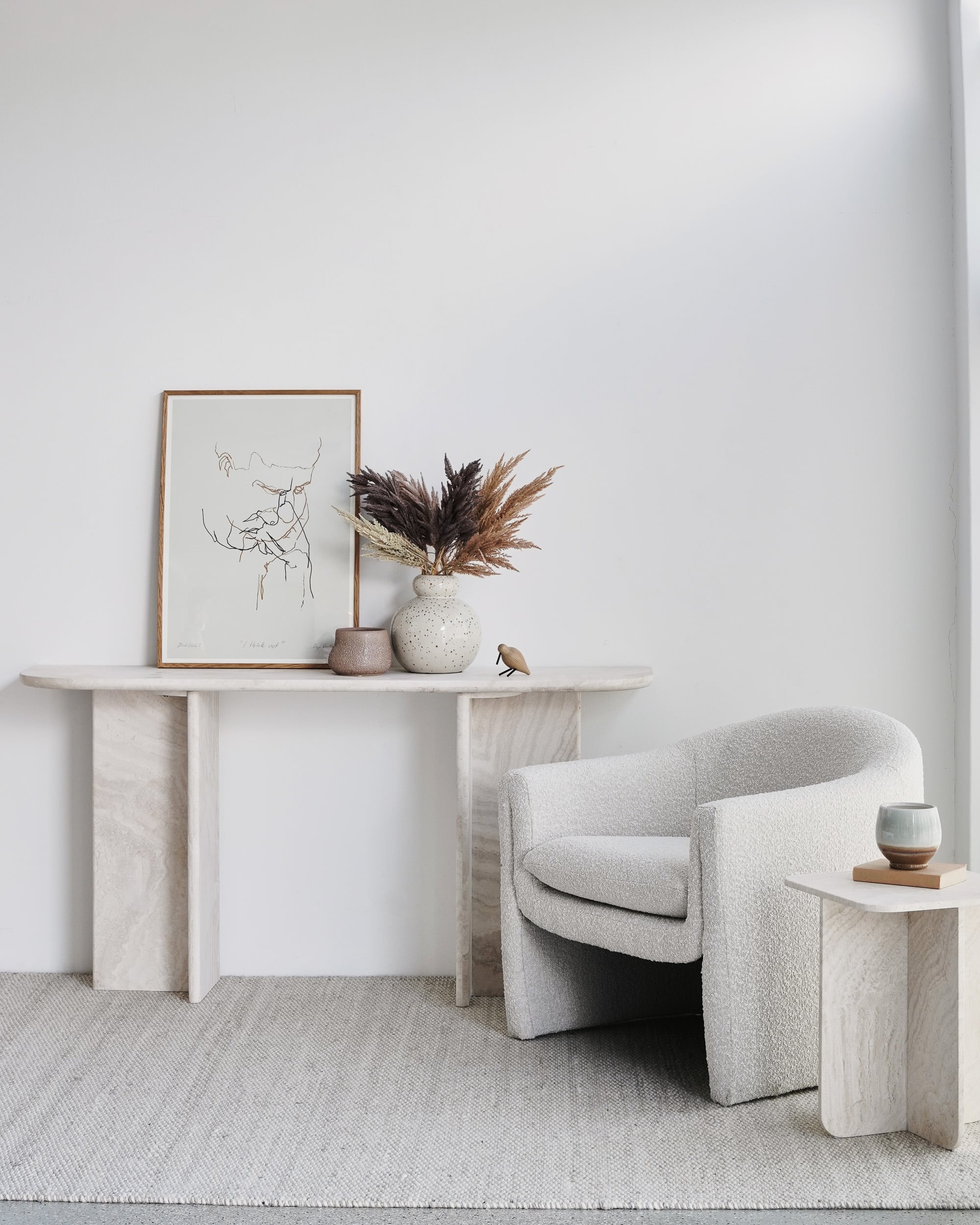 Charlotte Lounge Chair - Blake Cream Boucle - Floor Stock