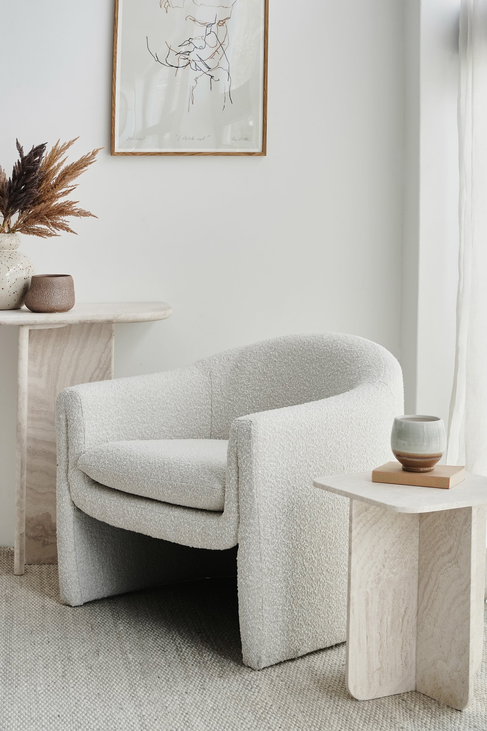 Charlotte Lounge Chair - Blake Cream Boucle - Floor Stock