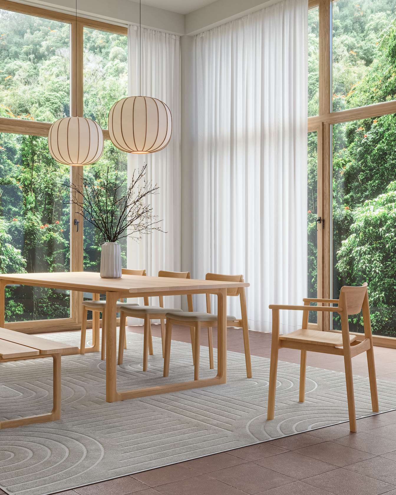 Hover Dining Table - 2200mm - Light Oak - Floor Stock