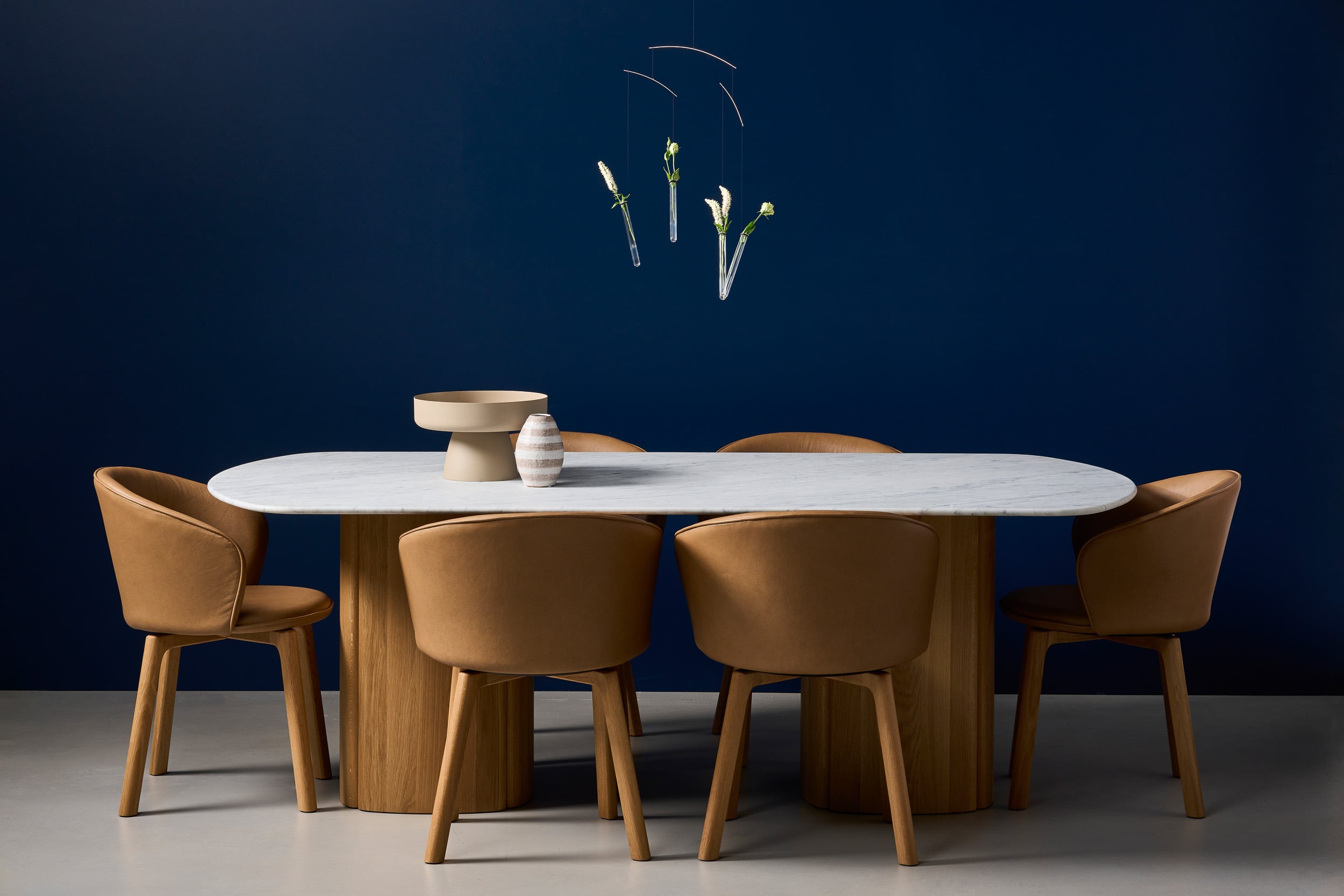 Glide Dining Chair - Light Oak - Pecan-Alabama 003 - Set of 6 - Floor Stock