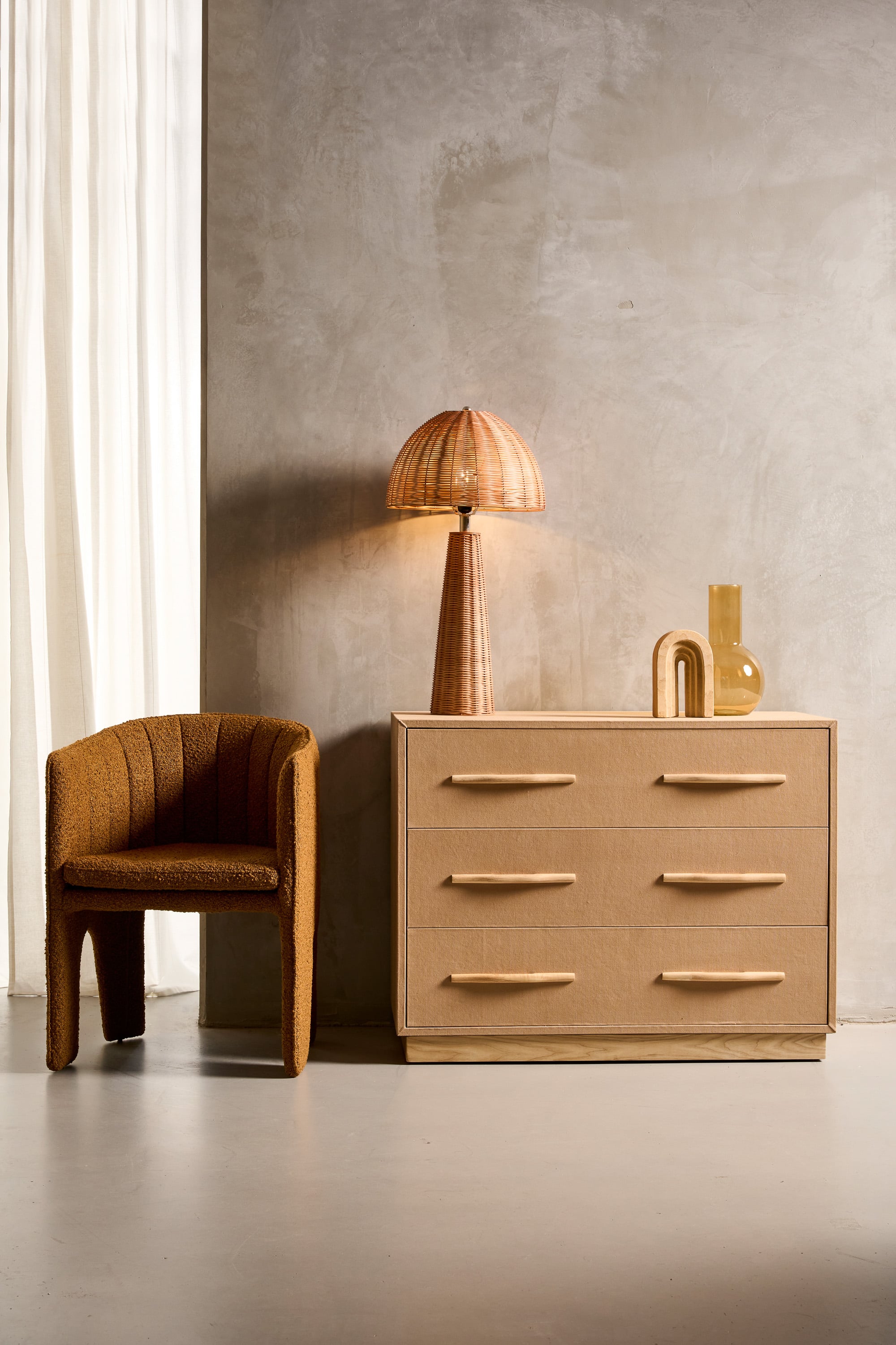 Milano Dining Chair - Confetti Tweed Fabric - Floor Stock