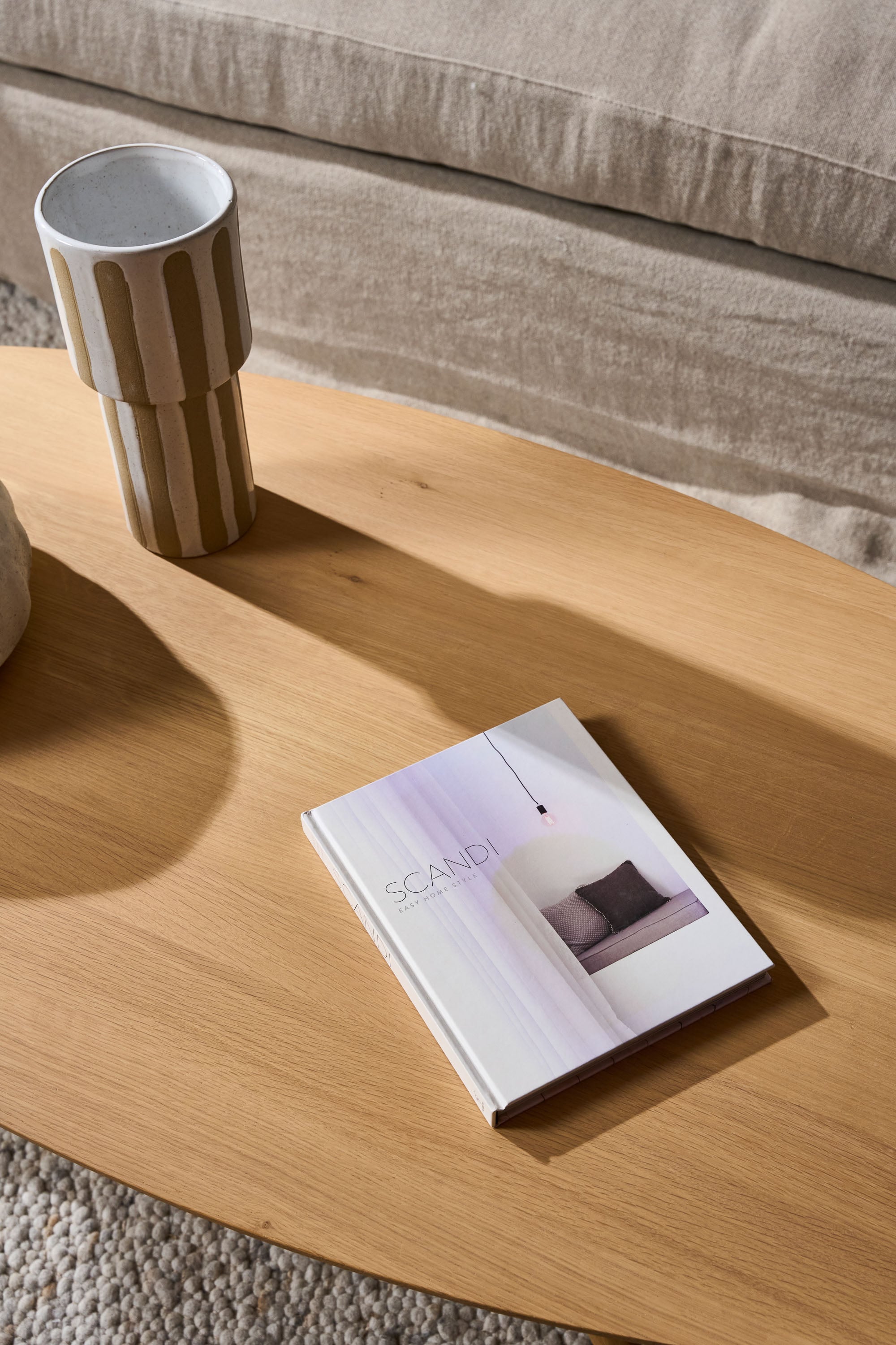 Ethnicraft Oak Mikado Oval Coffee Table - Natural Oak - Floor Stock