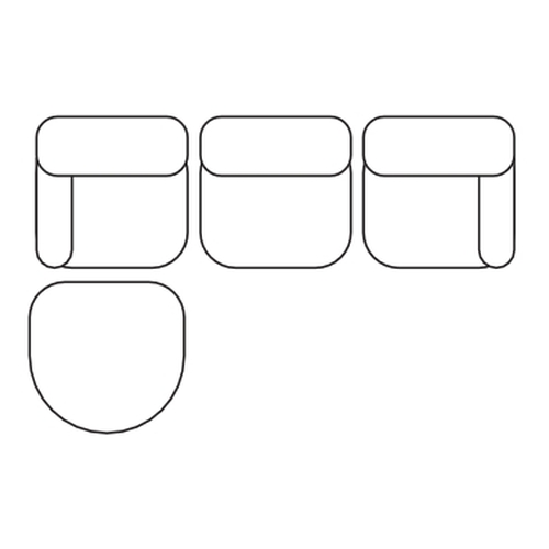 3 Seater Sofa with Semi Circle Footstool