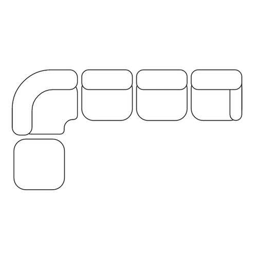 5 Seater Left Facing Chaise Sofa with Footstool