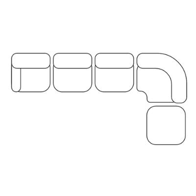 5 Seater Right Facing Chaise Sofa with Footstool
