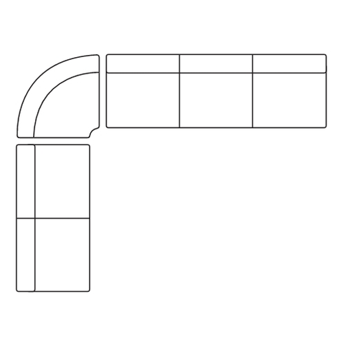 6 Seater L Shape Round Corner Sofa
