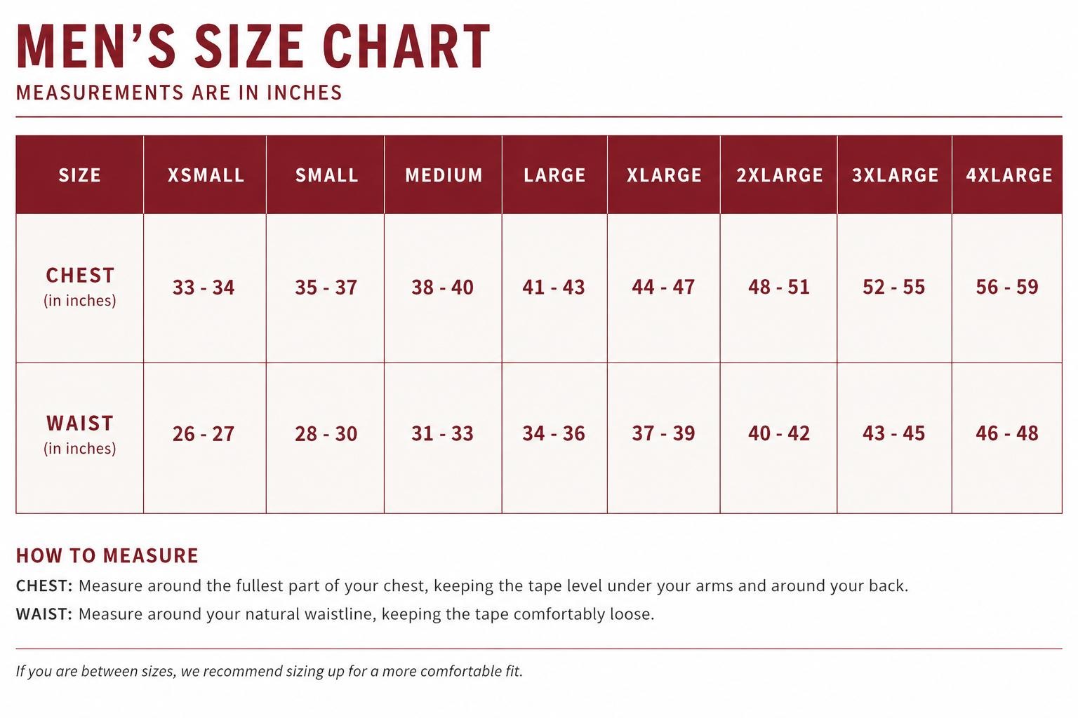 Size chart