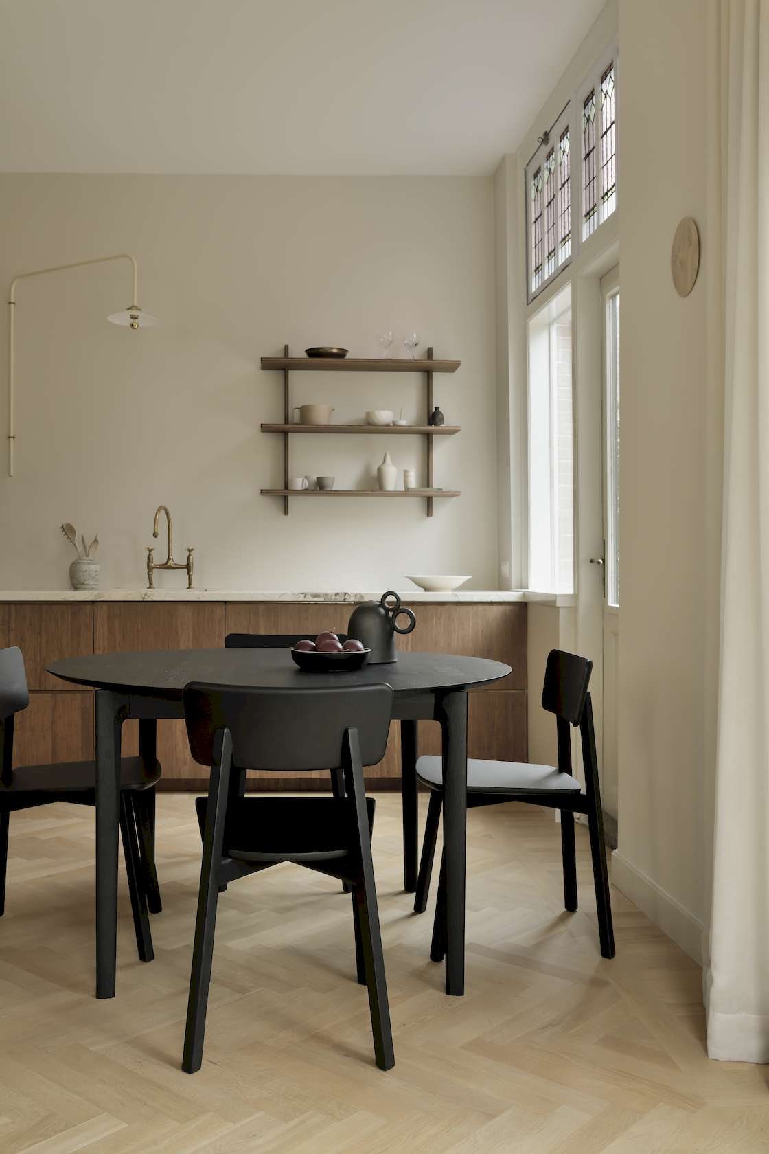 Ethnicraft Oak Bok Round Extendable Dining Table - Natural Oak - Floor Stock