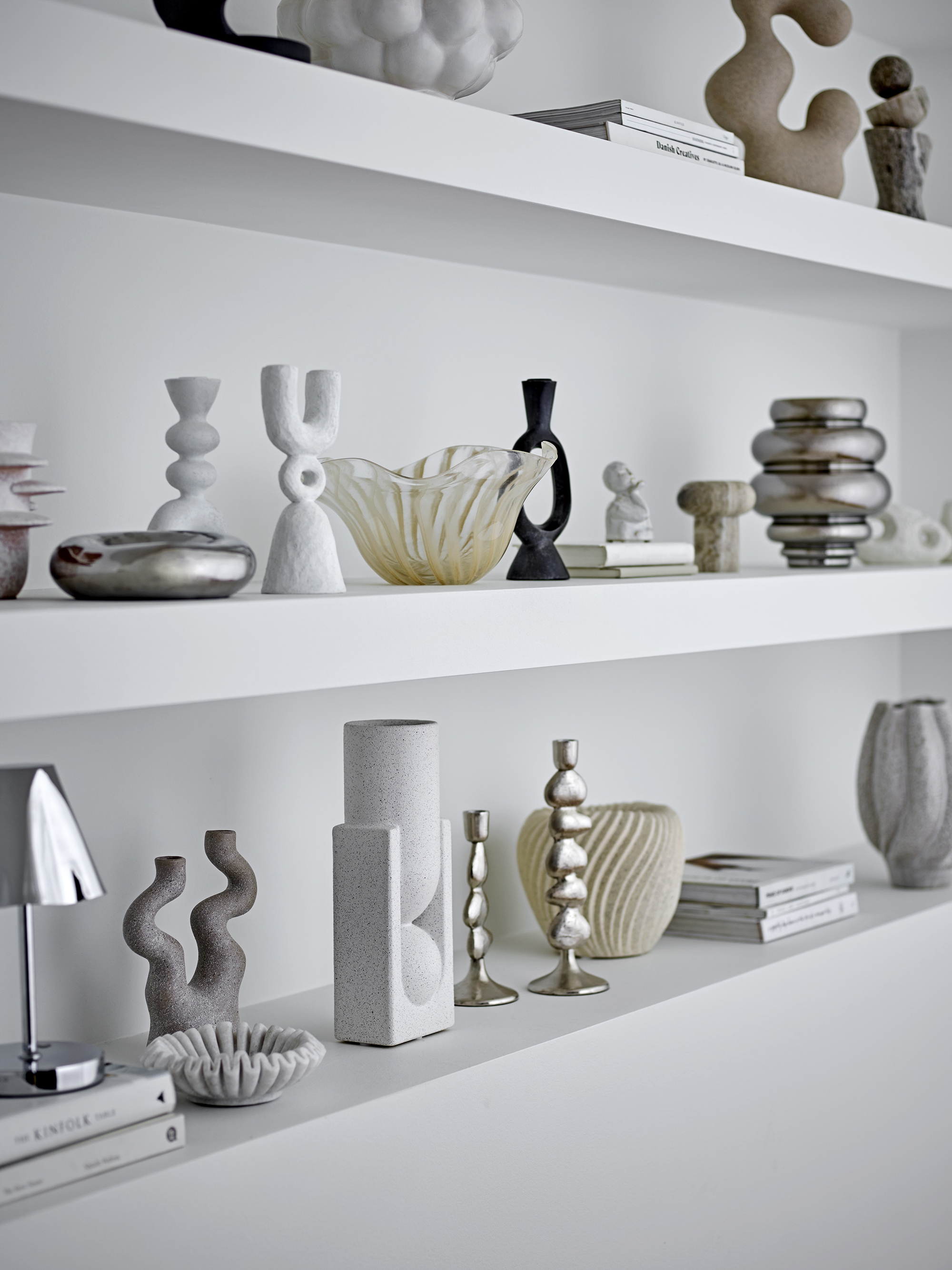 Metina Aluminium Candle Holder - Silver