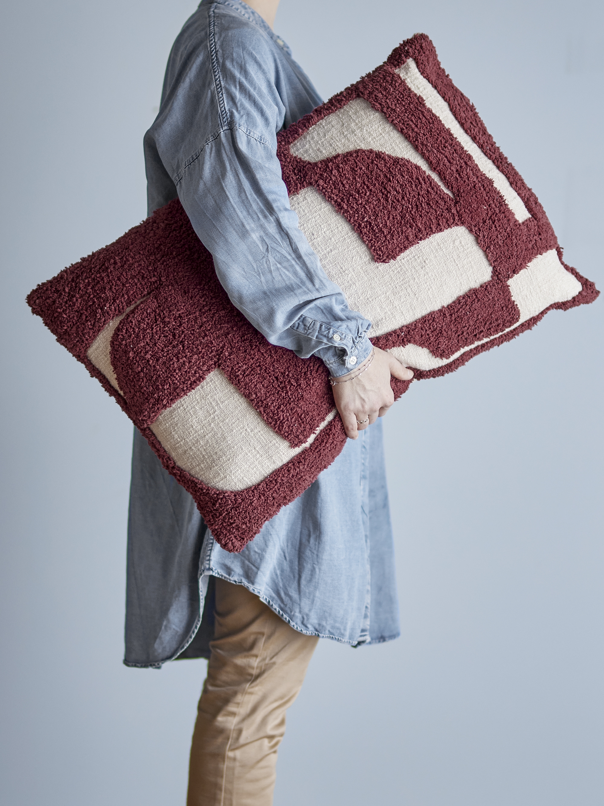 Olica Cotton Cushion - Red