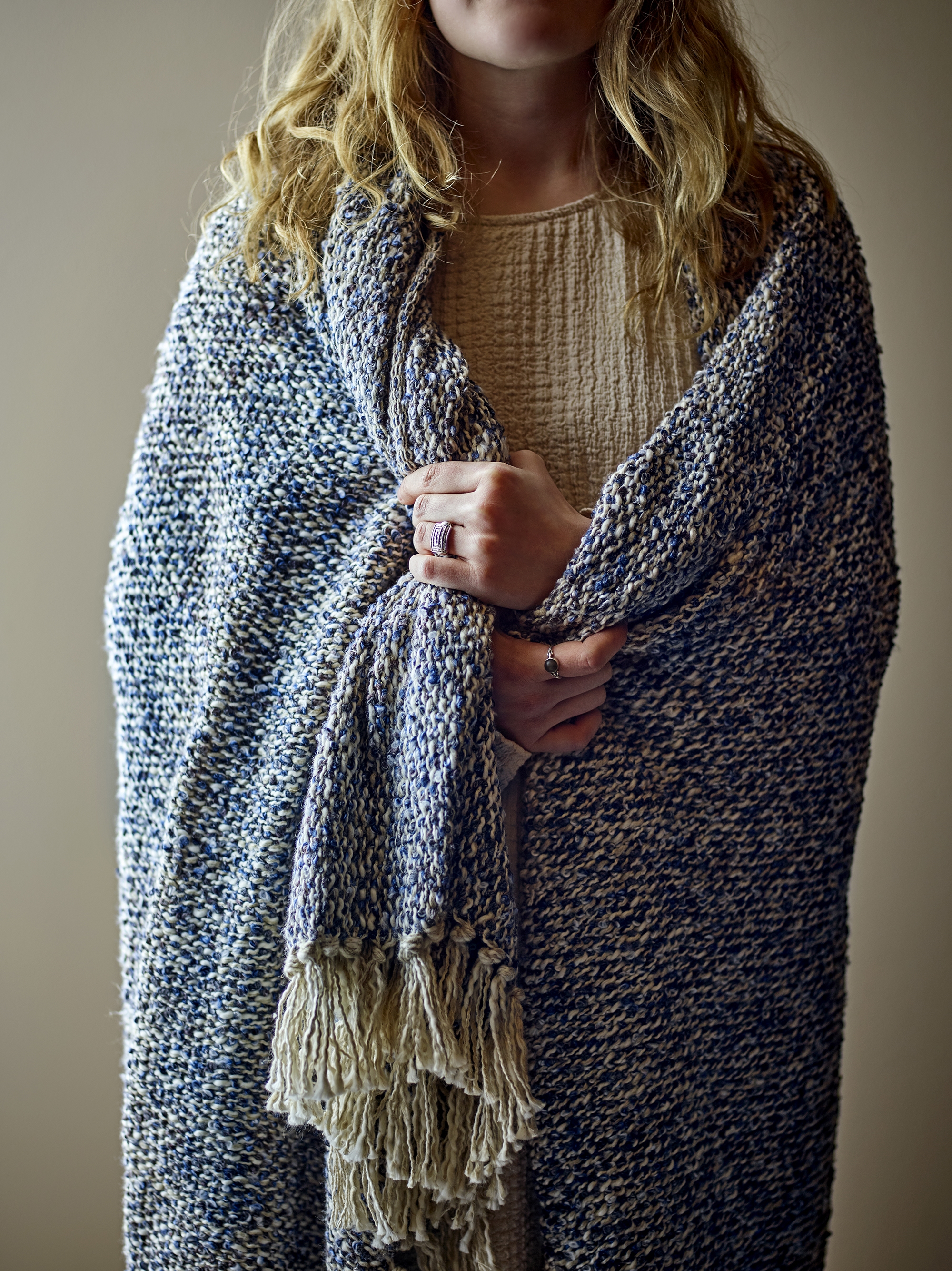 Ocean Polyester Throw - Blue