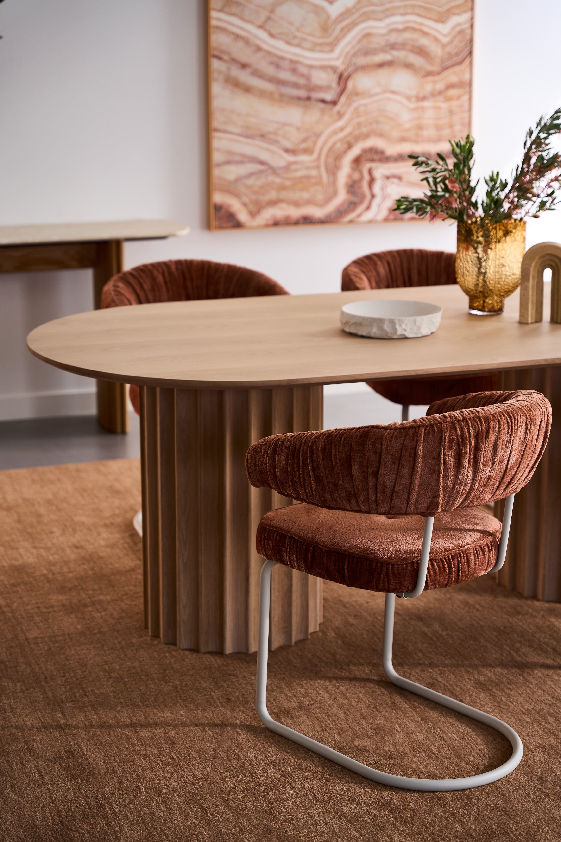 Tathra Travertine Console - Light Oak - Floor Stock