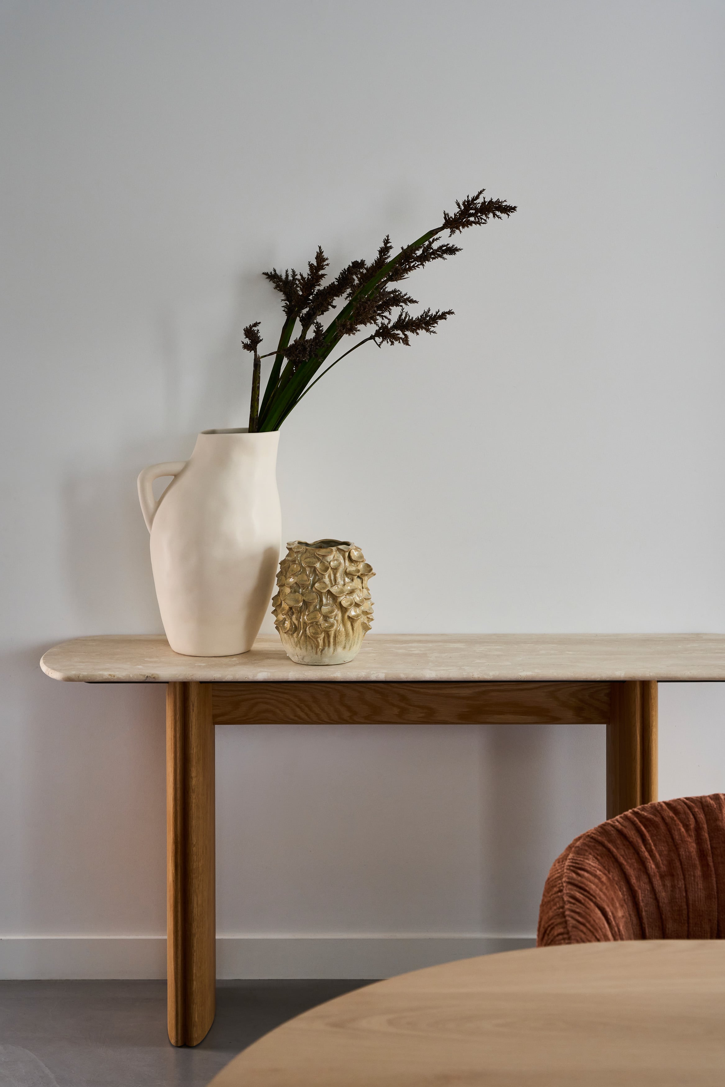 Tathra Travertine Console - Light Oak - Floor Stock
