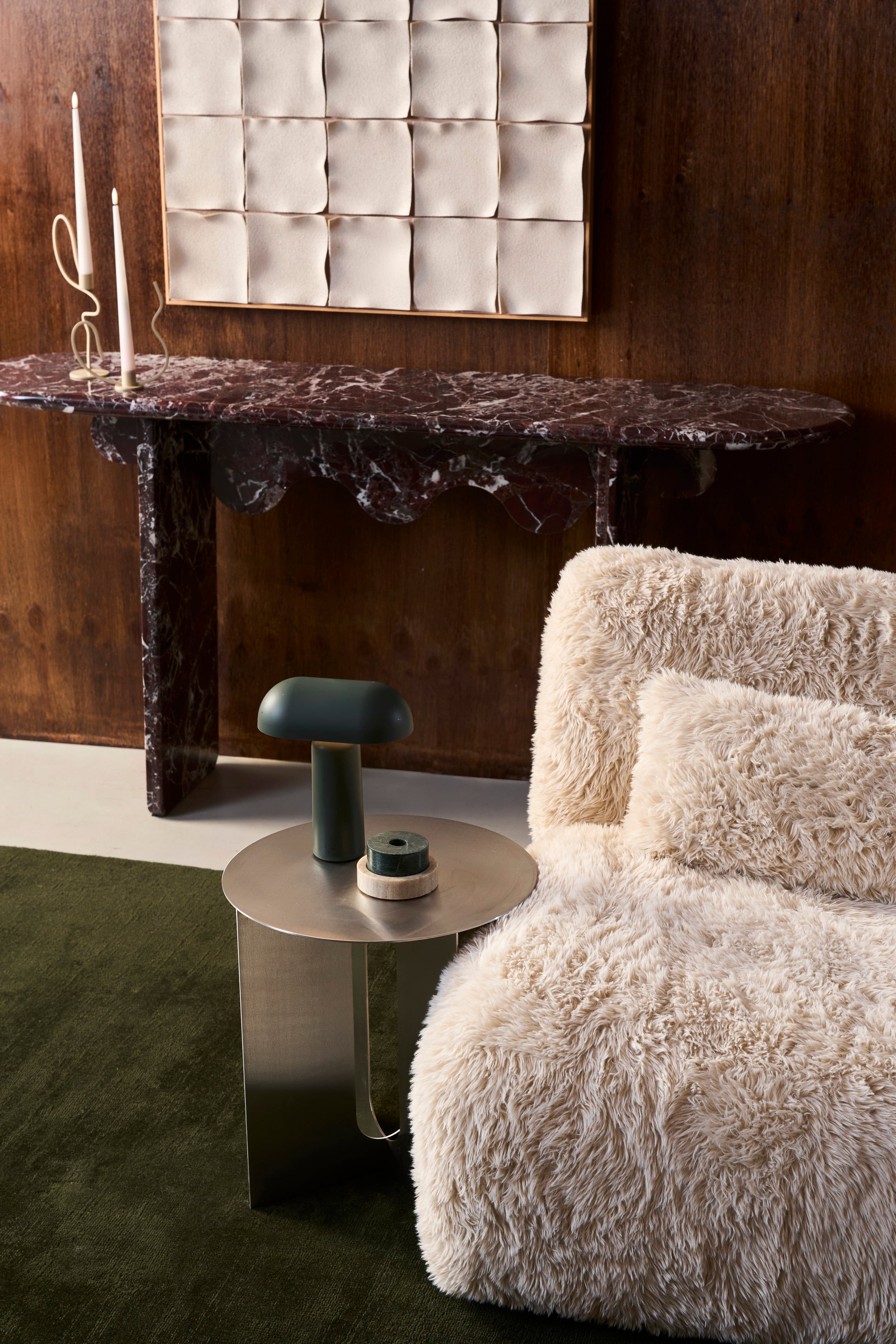 Amara 2 Seater Sofa - Yarra Mocha Fur - Floor Stock