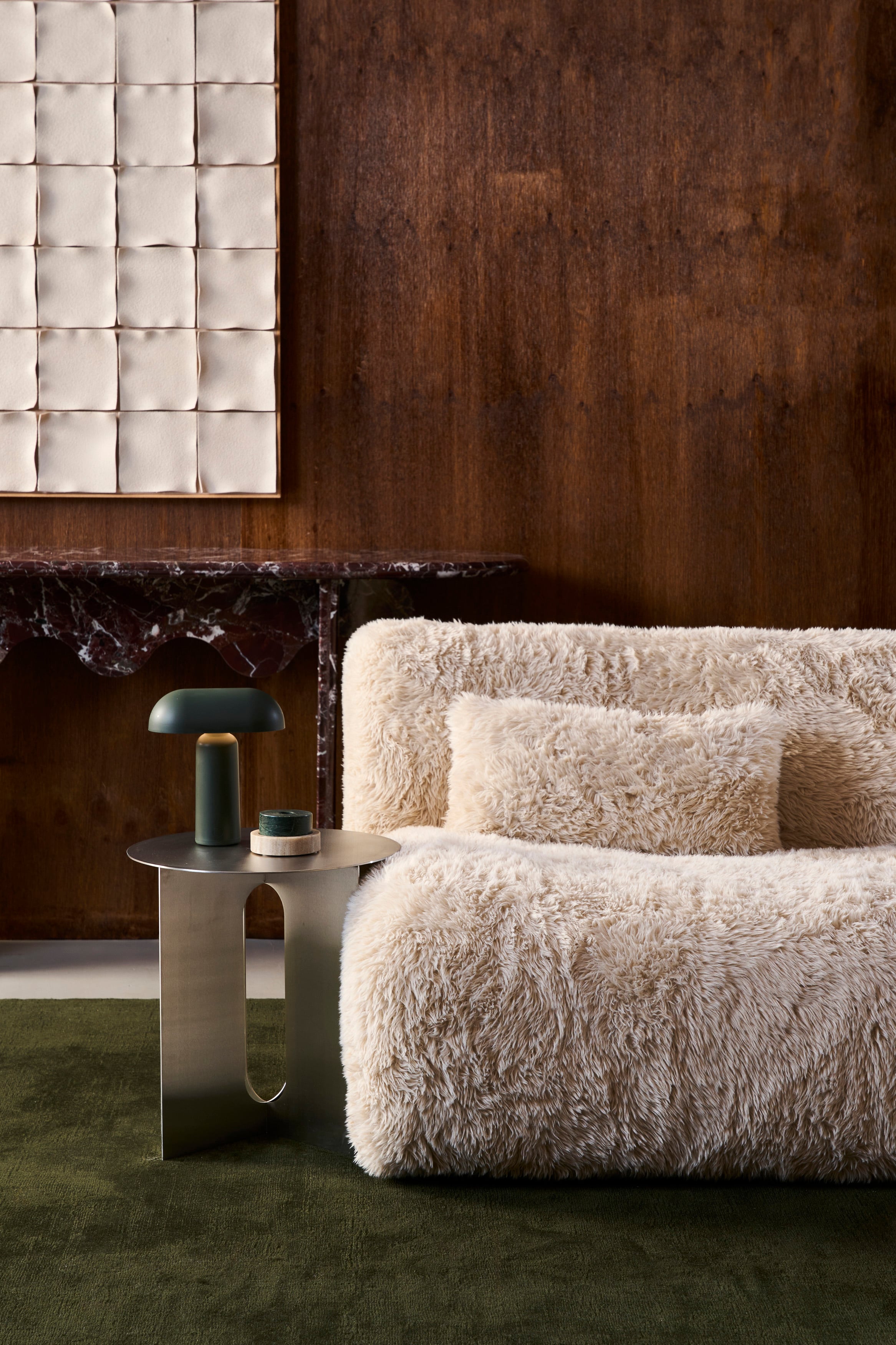 Amara 2 Seater Sofa - Yarra Mocha Fur - Floor Stock
