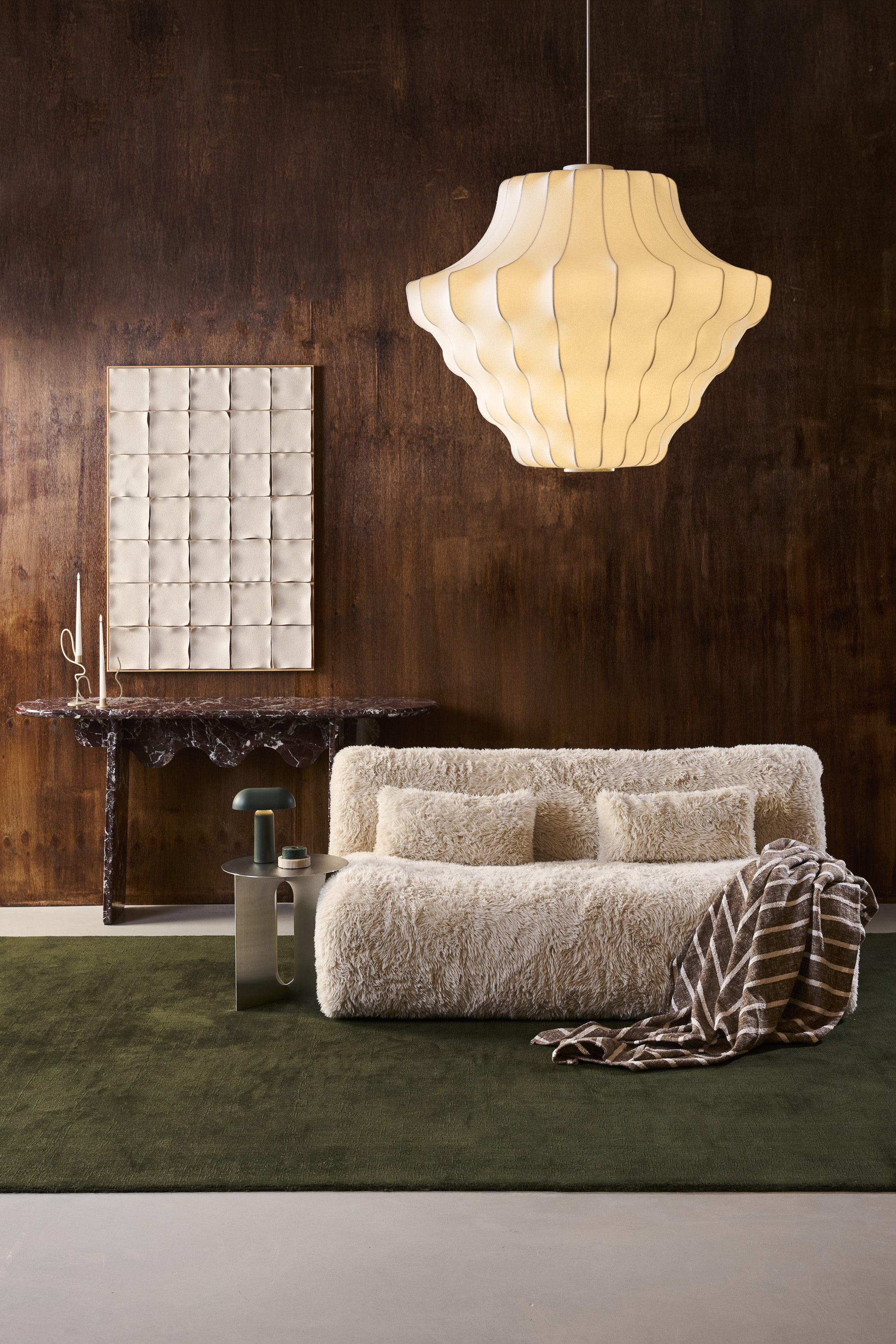 Amara 2 Seater Sofa - Yarra Mocha Fur - Floor Stock