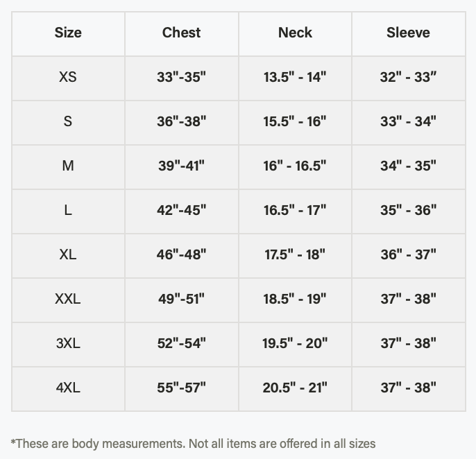 Size chart