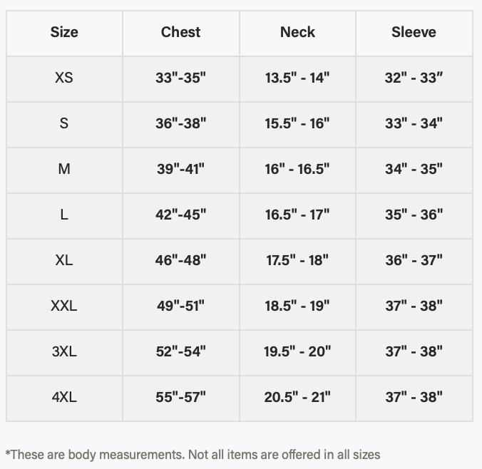 Size chart
