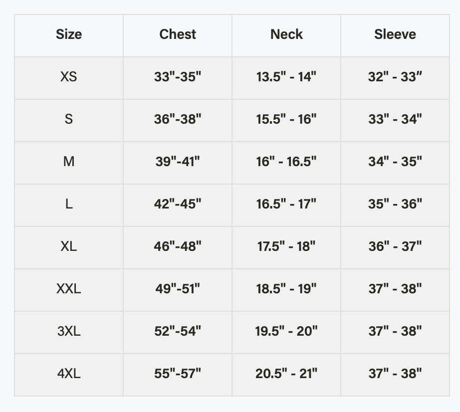 Size chart