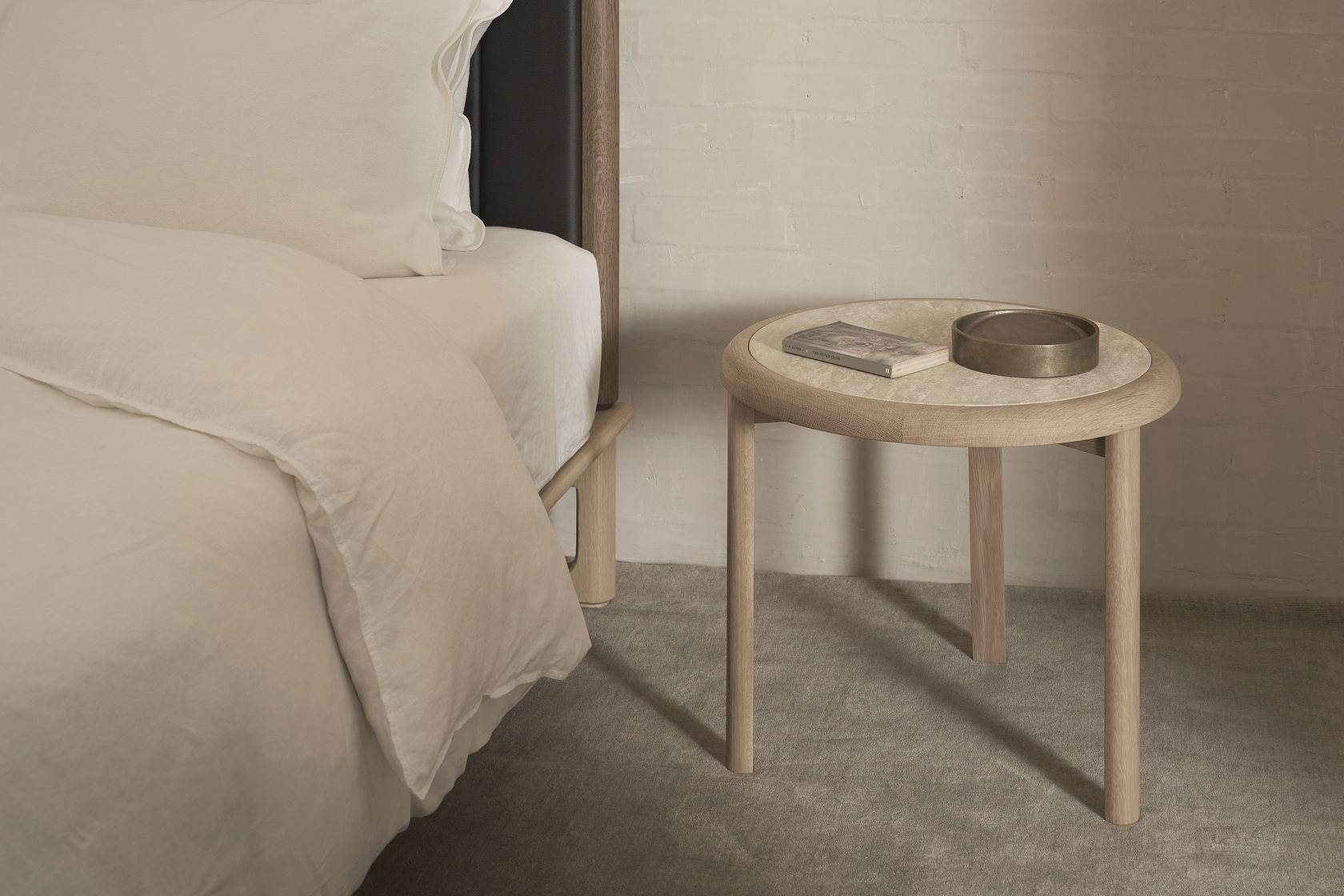 Meld Travertine End Table