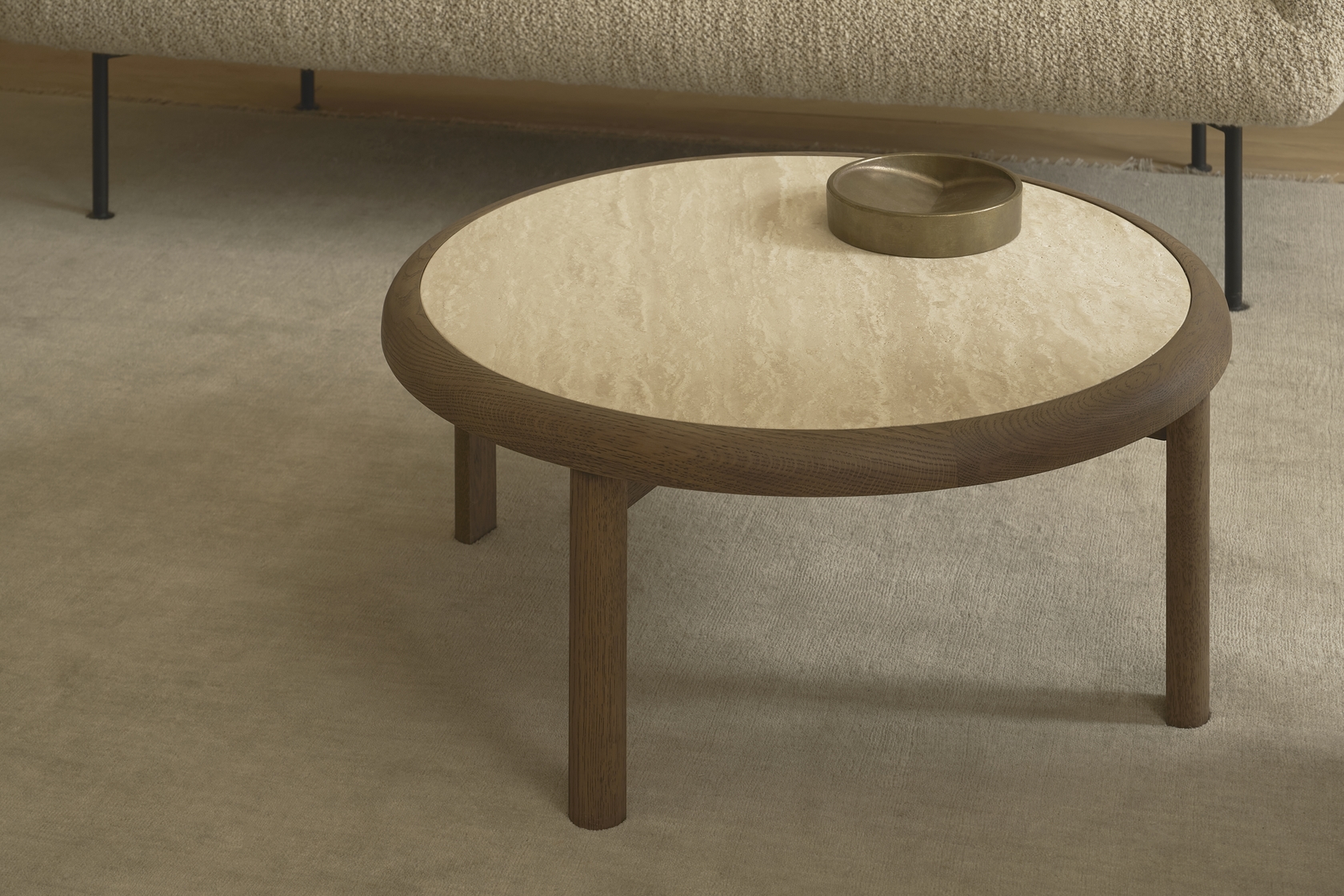 Meld Travertine Round Coffee Table