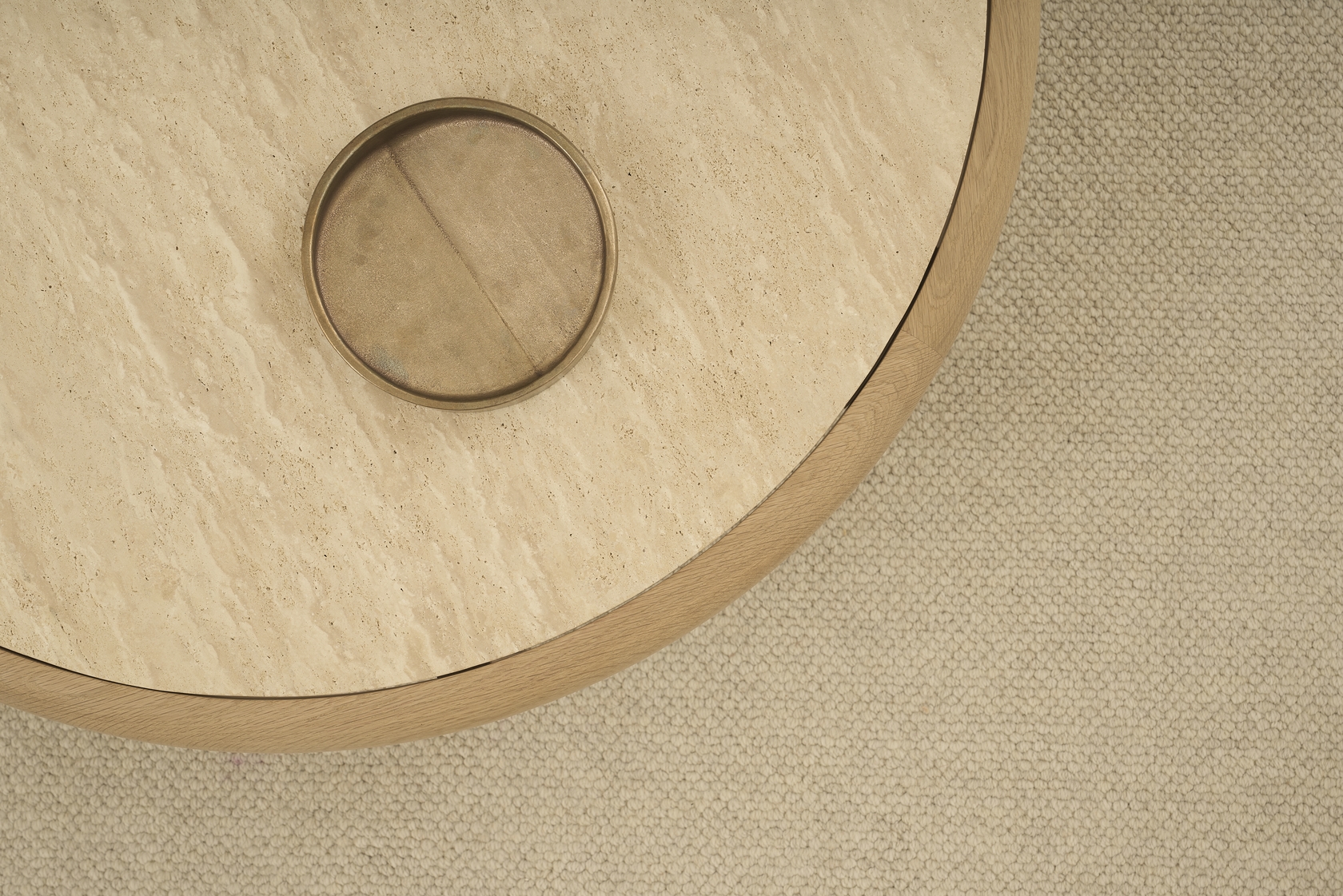Meld Travertine Round Coffee Table
