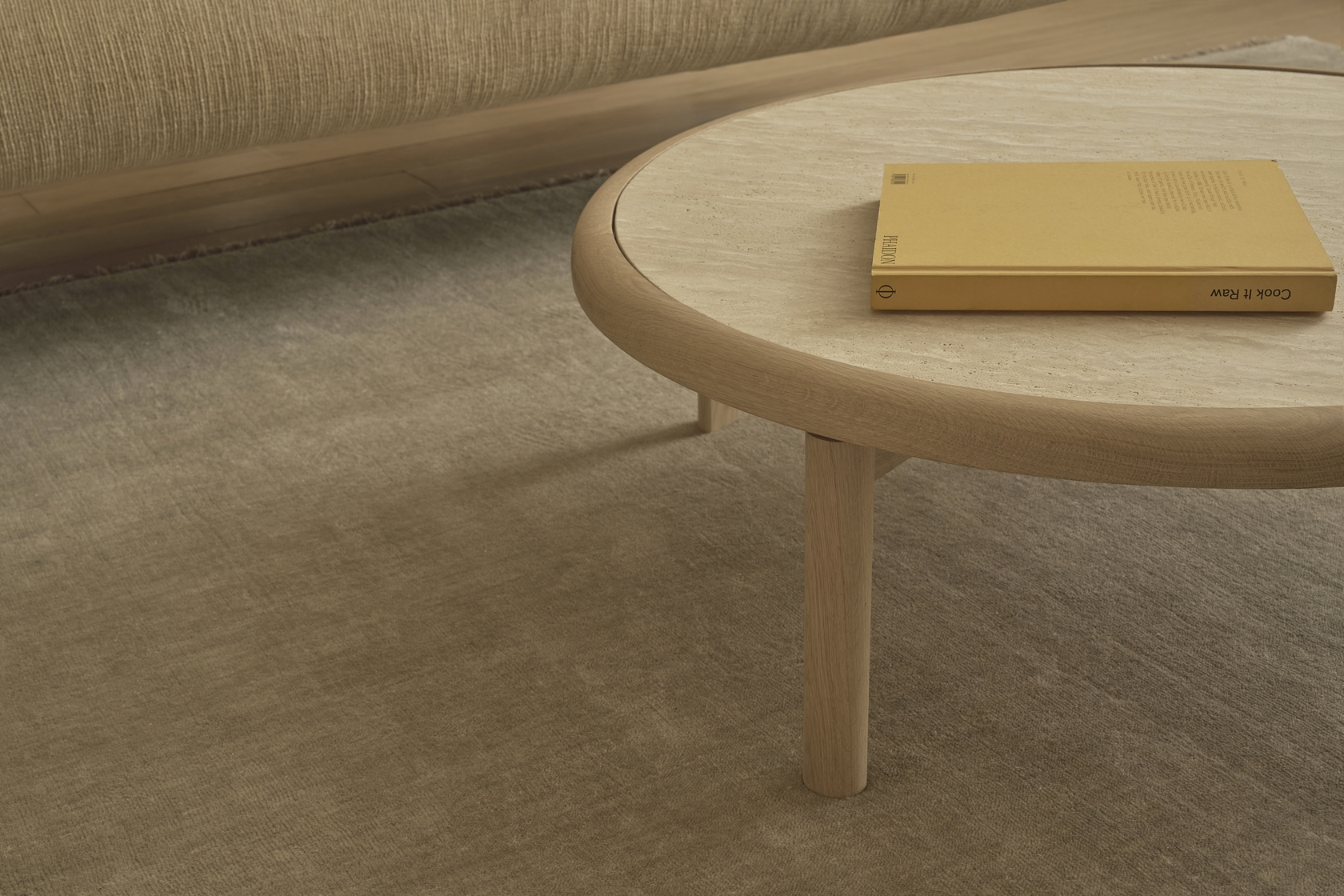 Meld Travertine Round Coffee Table
