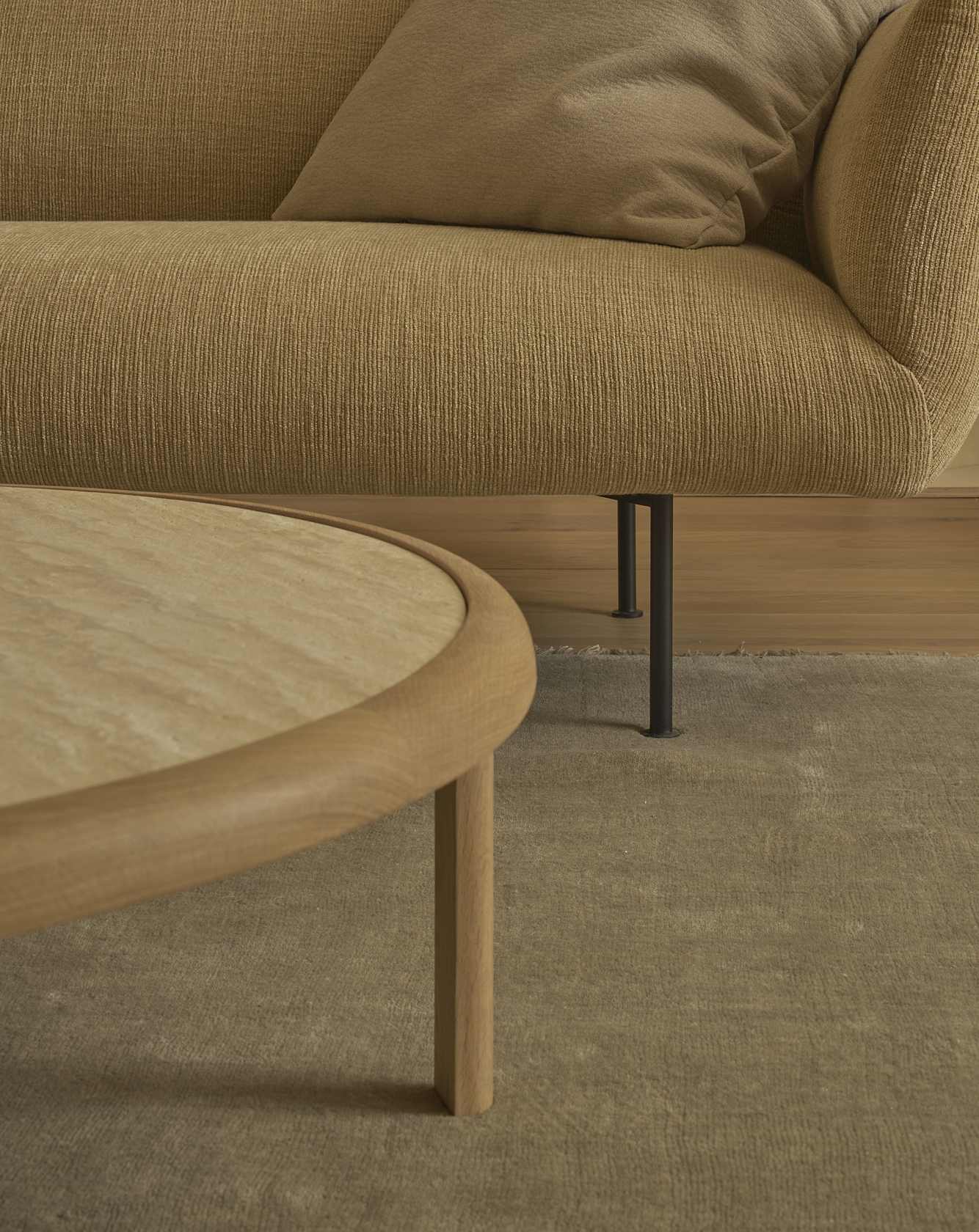 Meld Travertine Round Coffee Table
