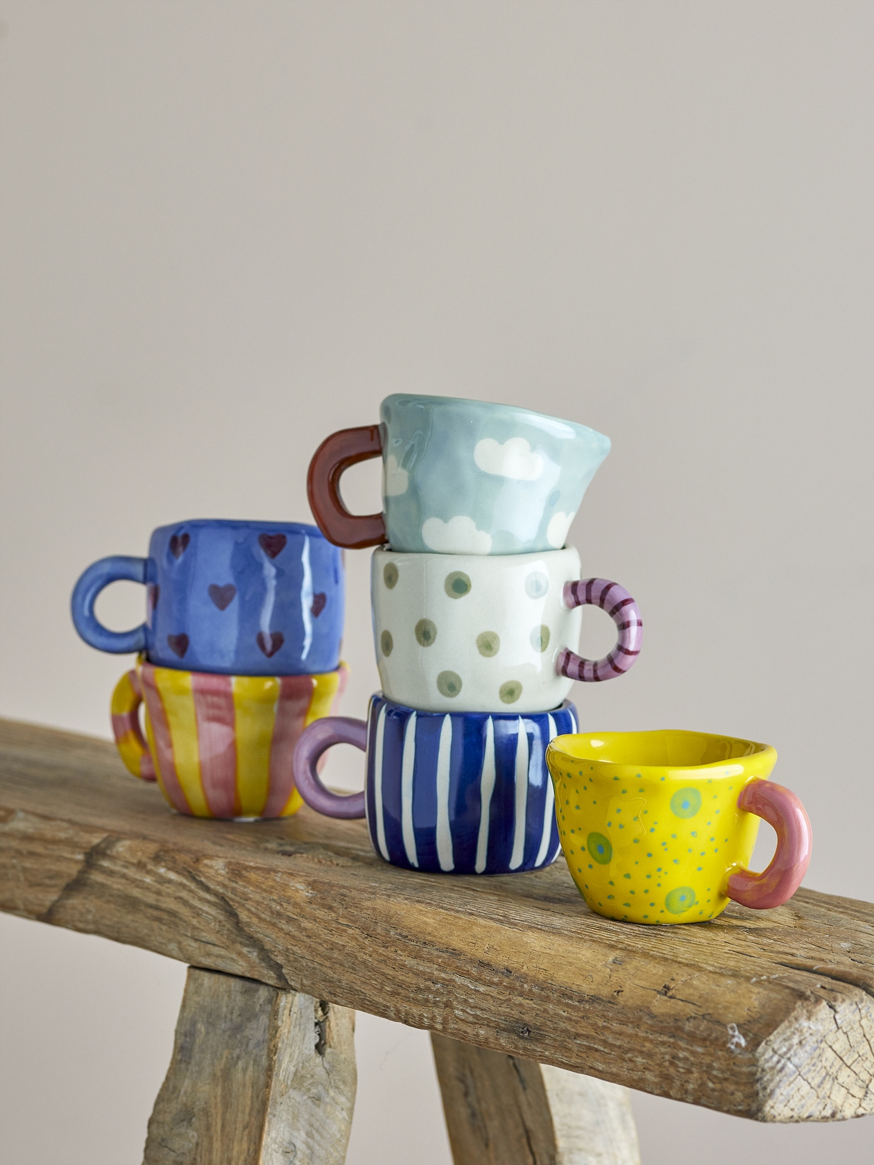 Nini Stoneware Cup - Multi - Set of 6
