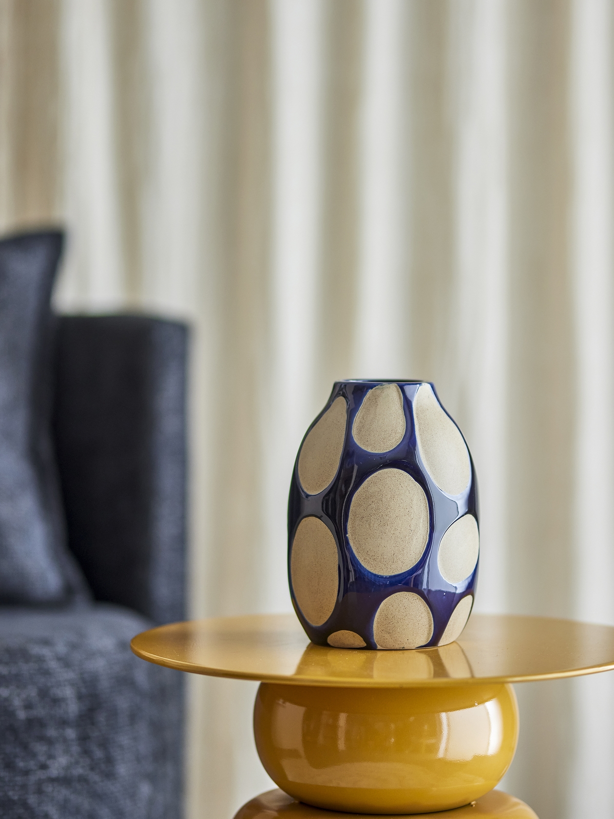 Bashir Stoneware Vase - Blue