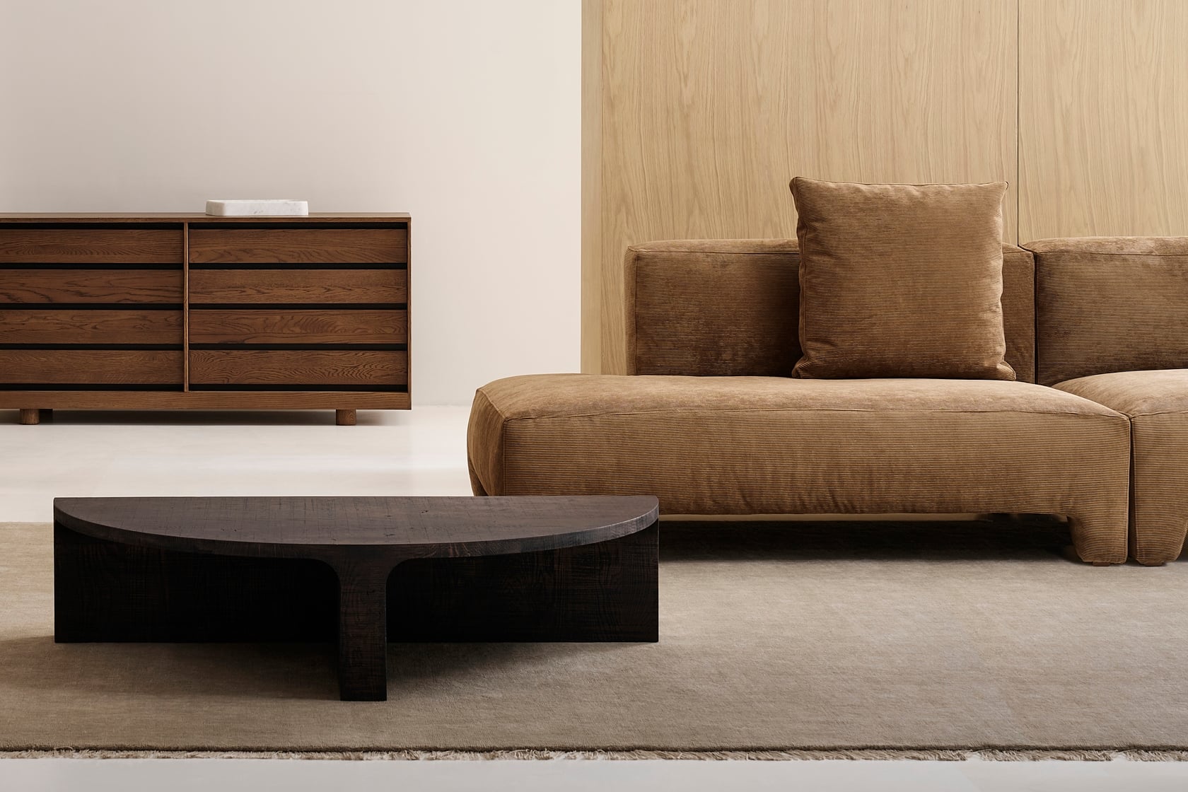 Stoic Semi-Circle Timber Coffee Table