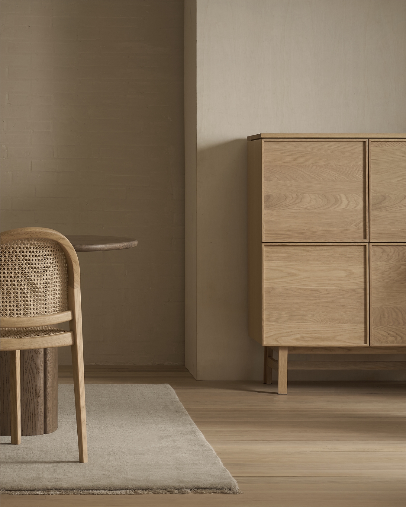 Yorke Plain Timber Tall Highboard with H Legs