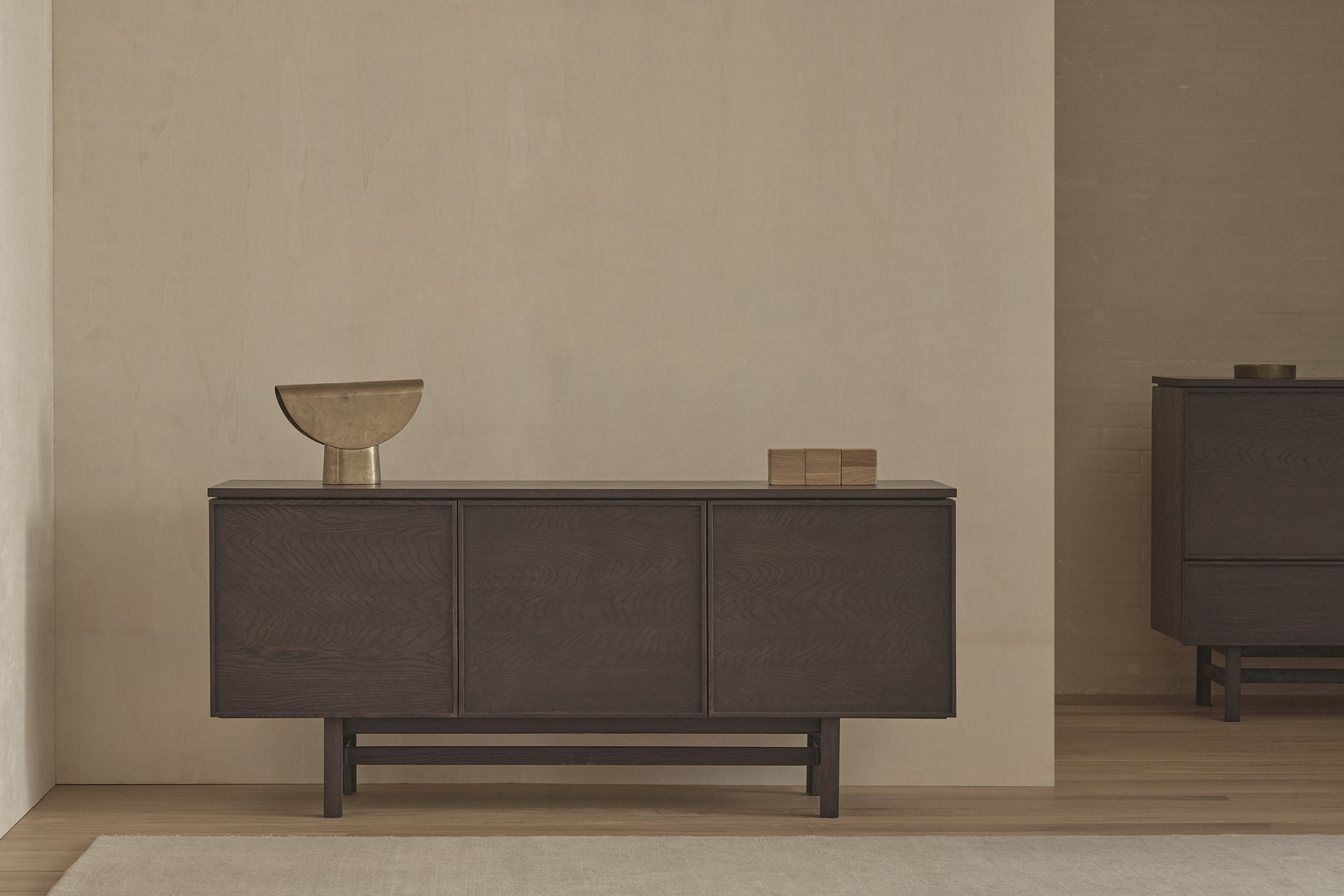 Yorke Plain Timber Sideboard - 3 Doors with H Legs