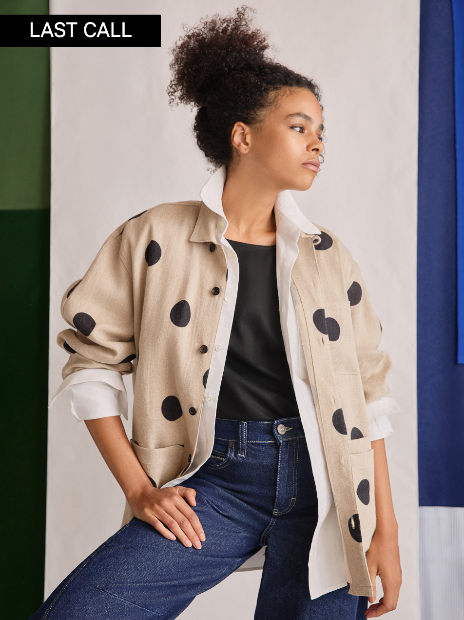 The Linen Chore Coat (Polka Spot Linen)