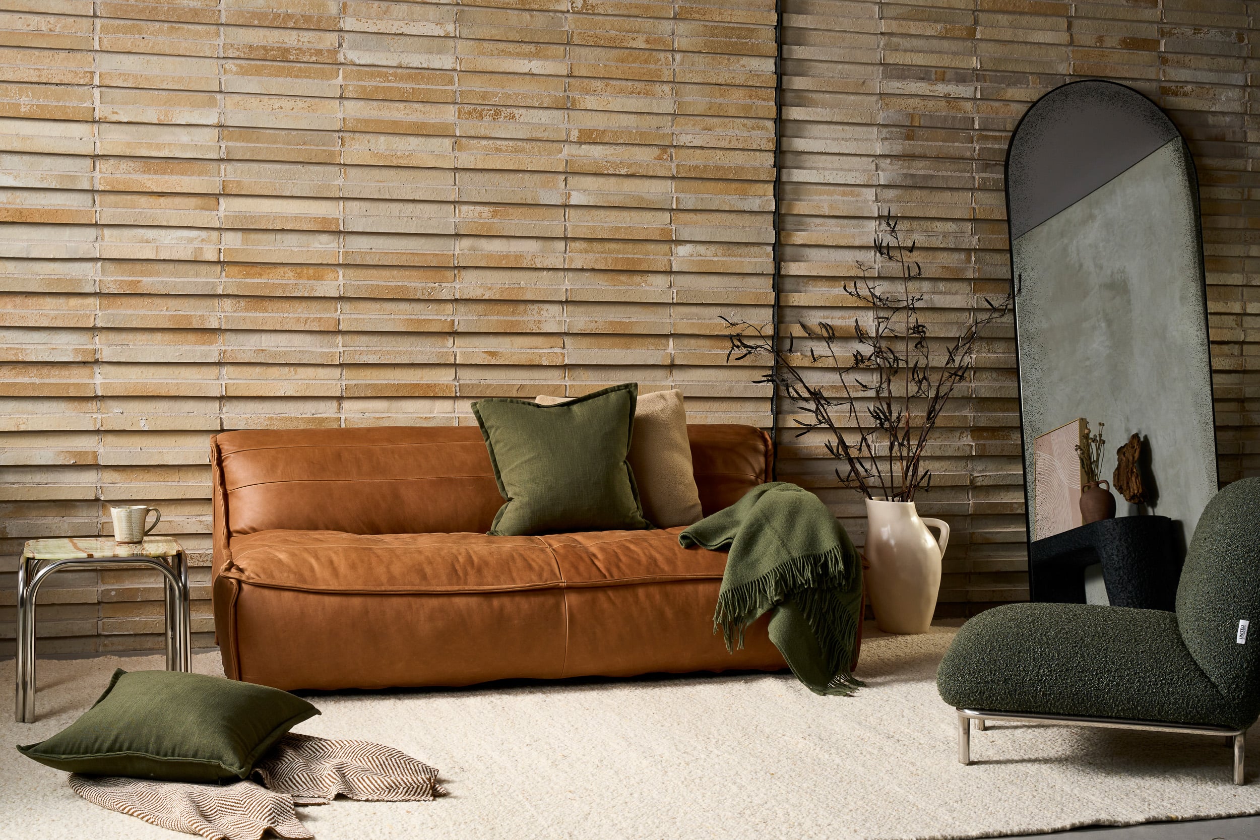 Homecrest 2 Seater Sofa - Butter Dark Coffee Leather - Floor Stock