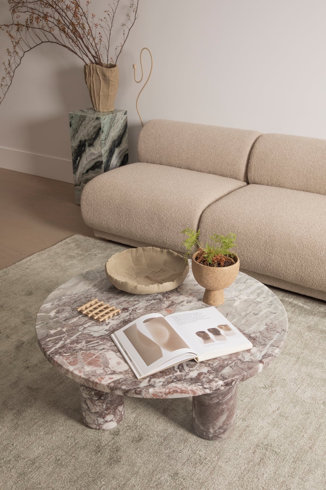 Rowen Modular Sofa - Curve No Arm - Wade Olive - Floor Stock