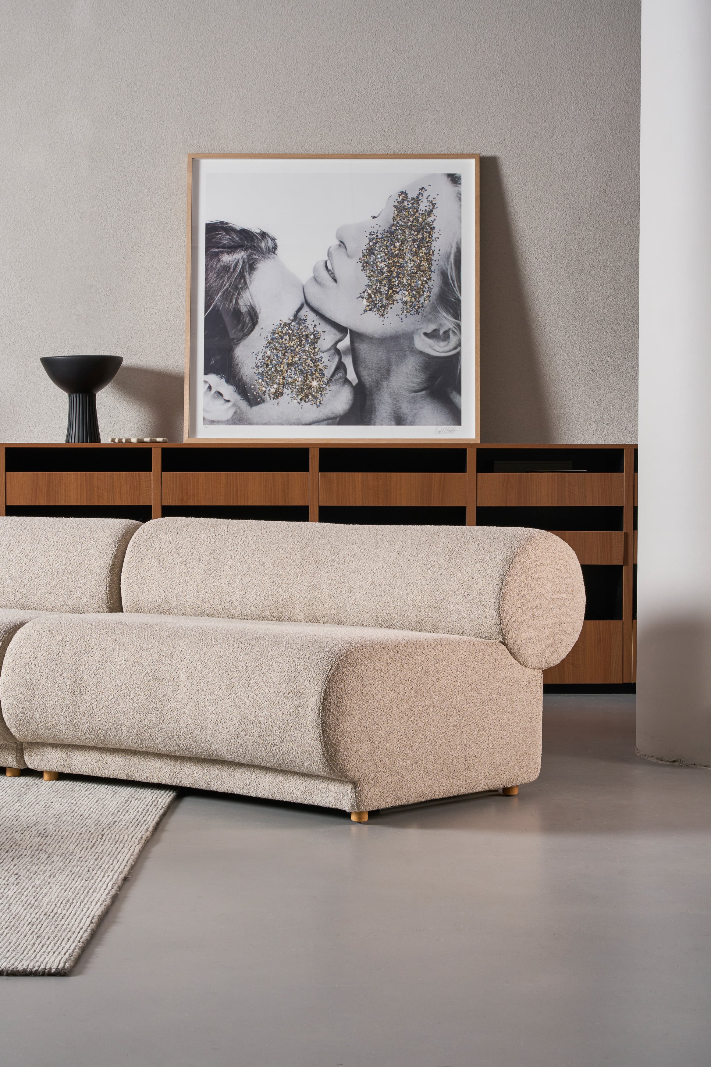 Rowen Modular Sofa - Curve No Arm - Wade Olive - Floor Stock