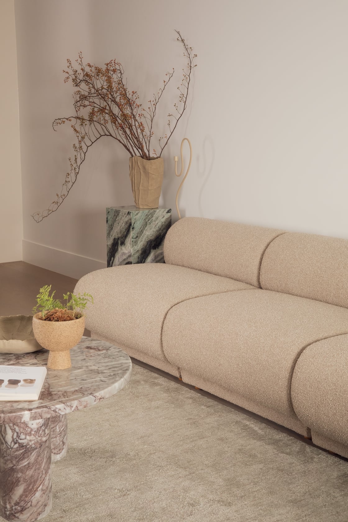 Rowen Modular Sofa - Curve No Arm - Wade Stone - Floor Stock